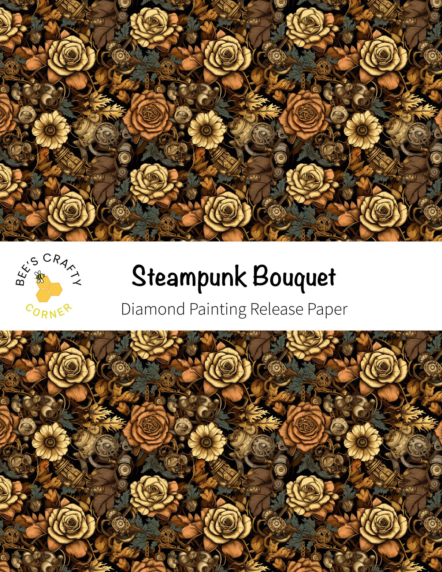 RELEASE PAPER | Steampunk Bouquet - Reusable Patterned Diamond Painting Release Paper