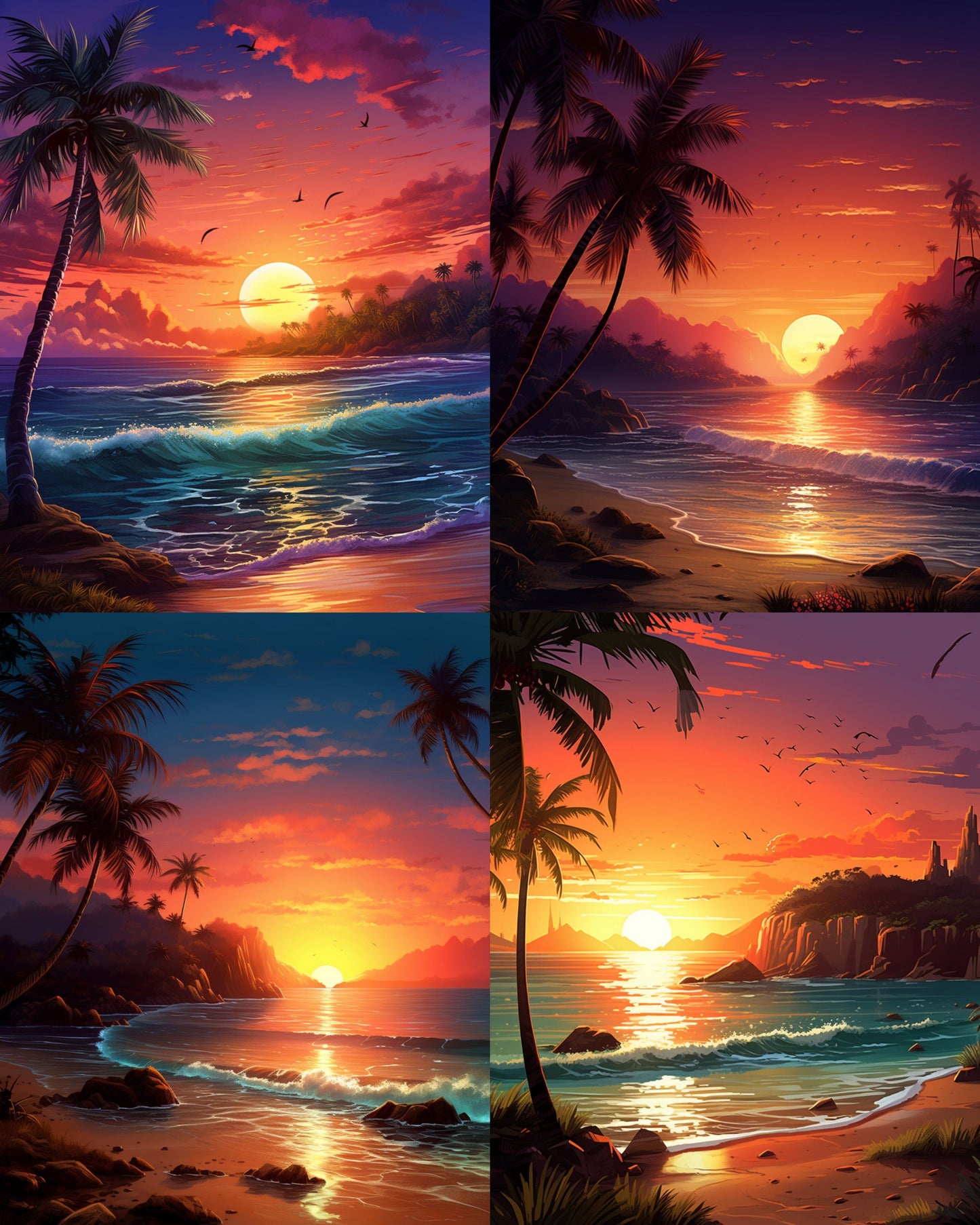 RELEASE PAPER | Sunset Beaches - Theme Pack Reusable Diamond Painting Release Paper
