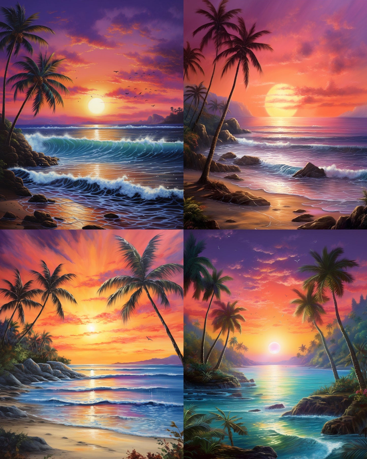 RELEASE PAPER | Sunset Beaches - Theme Pack Reusable Diamond Painting Release Paper