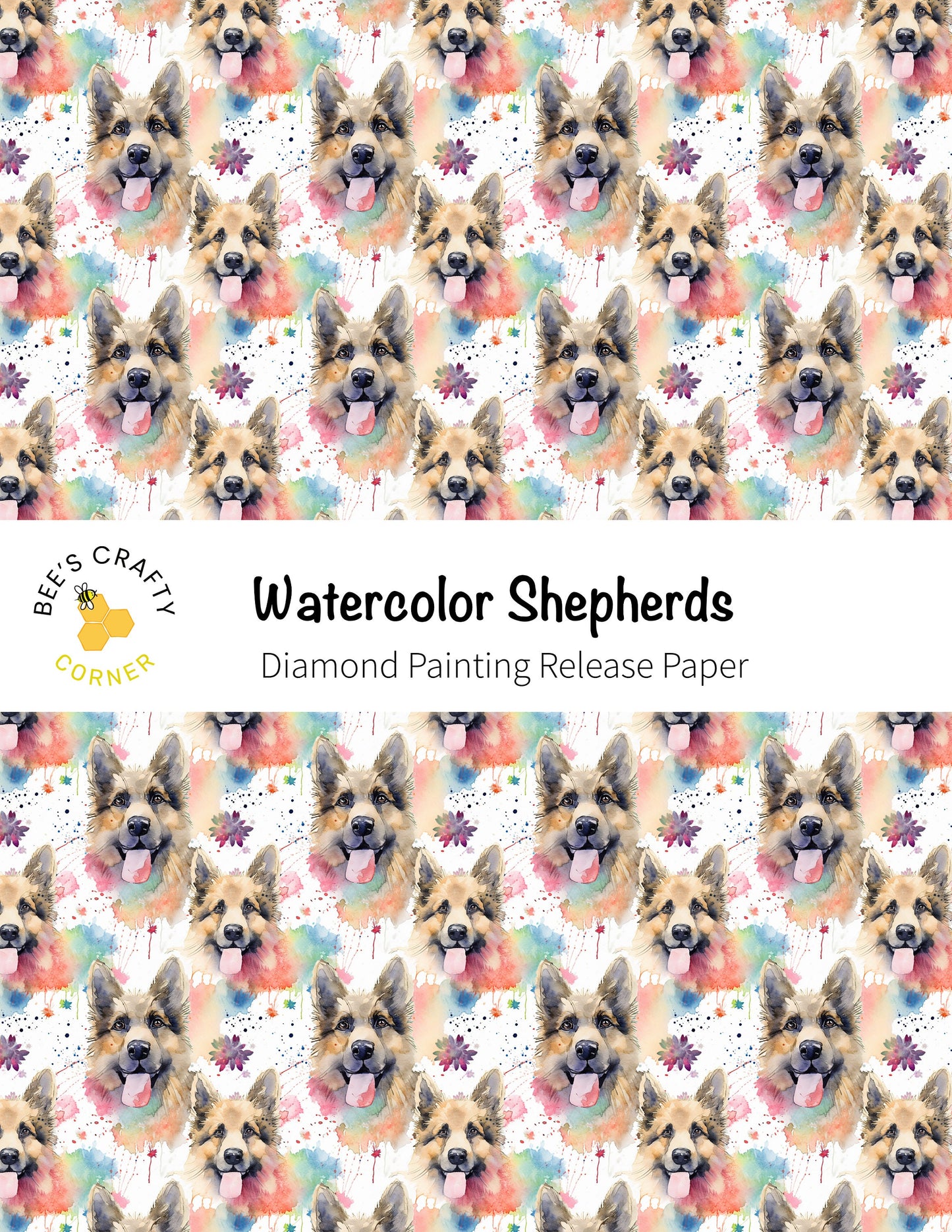 RELEASE PAPER | Watercolor Shepherds - Reusable Patterned Diamond Painting Release Paper