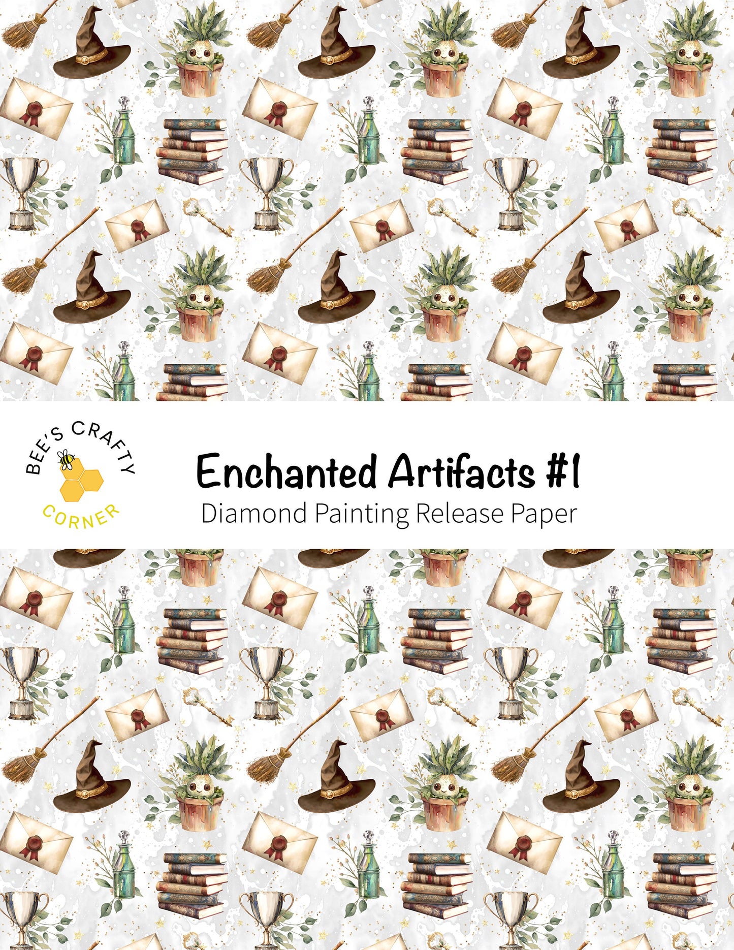 RELEASE PAPER | Enchanted Artifacts #1 - Reusable Patterned Diamond Painting Release Paper