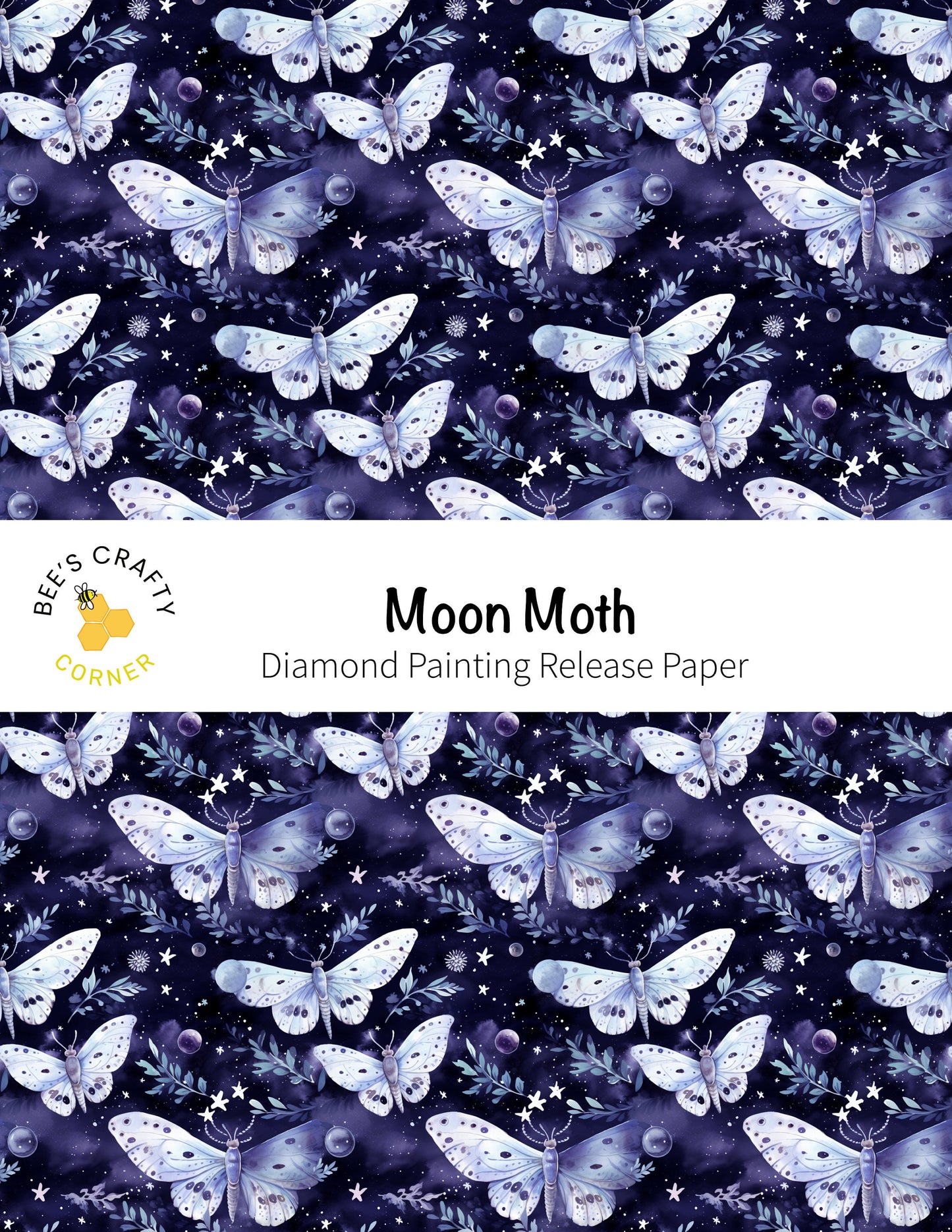 RELEASE PAPER | Moon Moth - Reusable Patterned Diamond Painting Release Paper