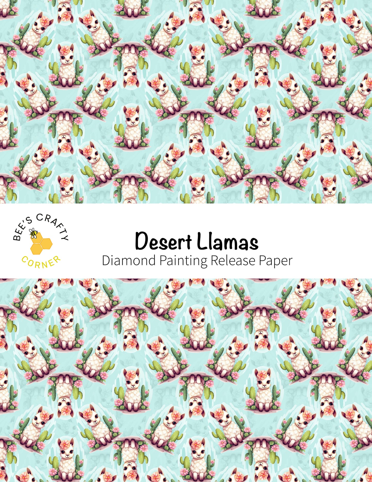 RELEASE PAPER | Desert Llamas - Reusable Patterned Diamond Painting Release Paper