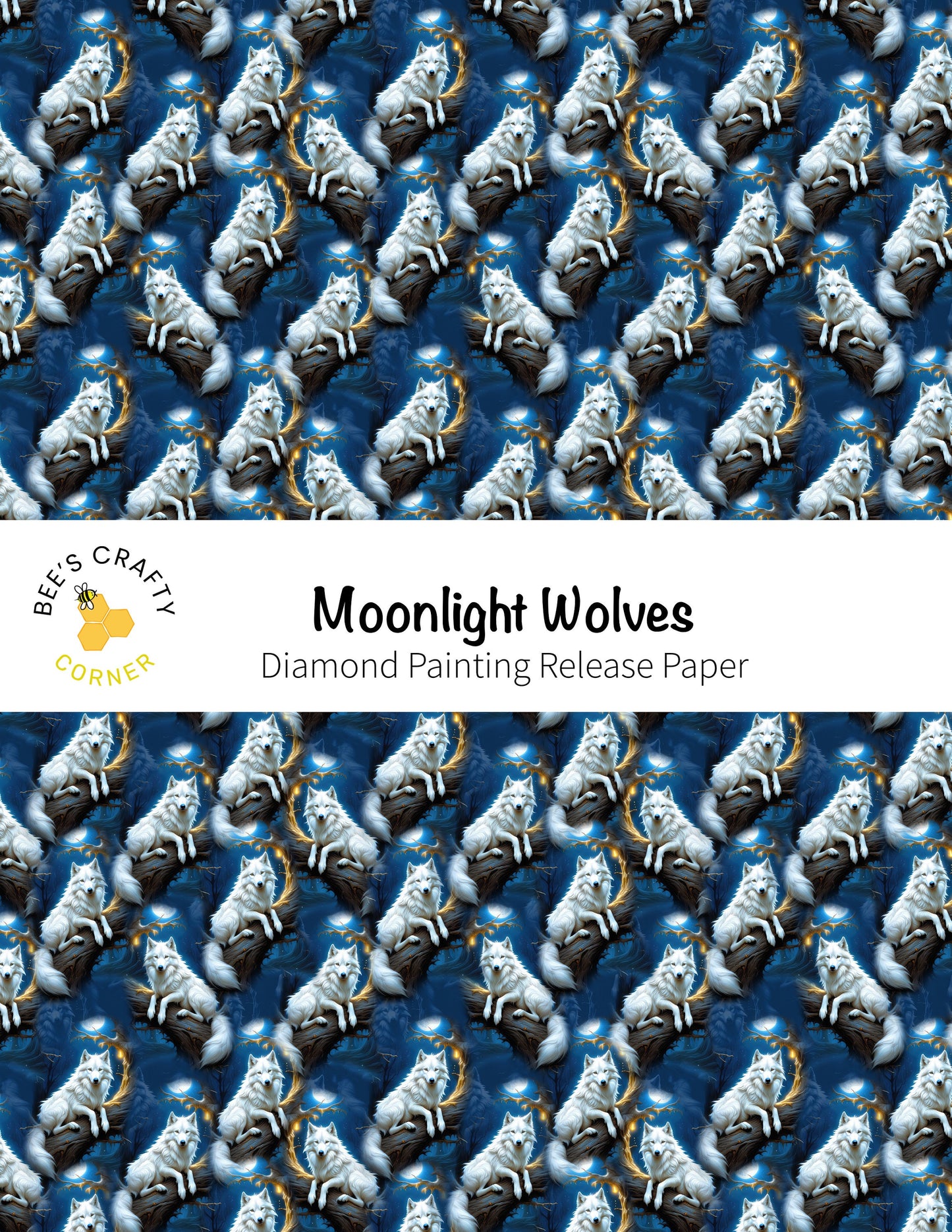 RELEASE PAPER | Moonlight Wolves - Reusable Patterned Diamond Painting Release Paper