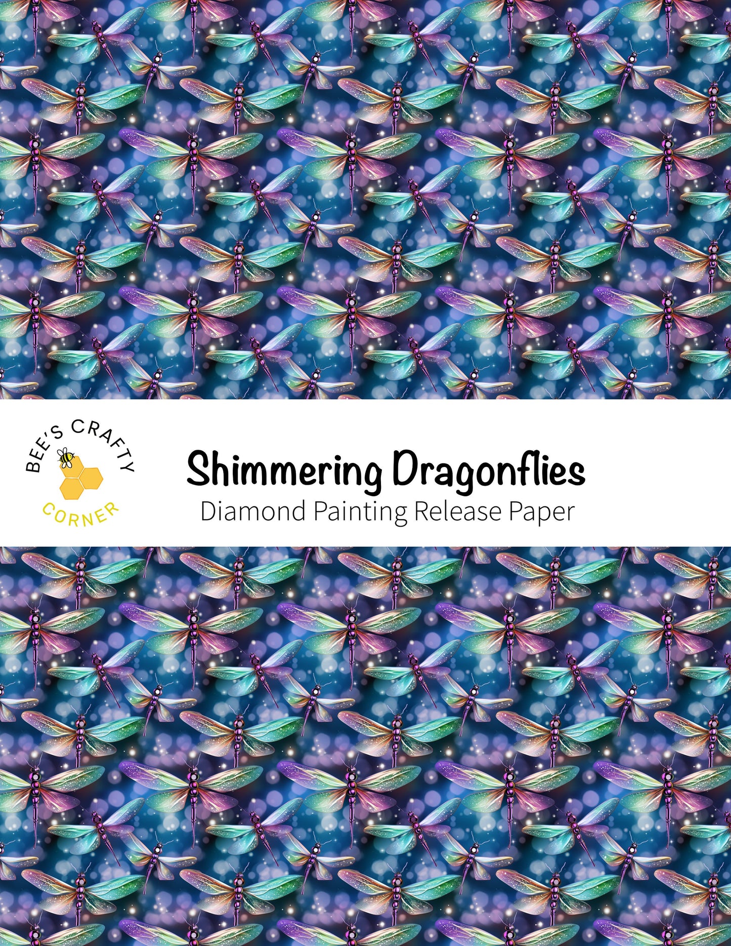 RELEASE PAPER | Shimmering Dragonflies - Reusable Patterned Diamond Painting Release Paper