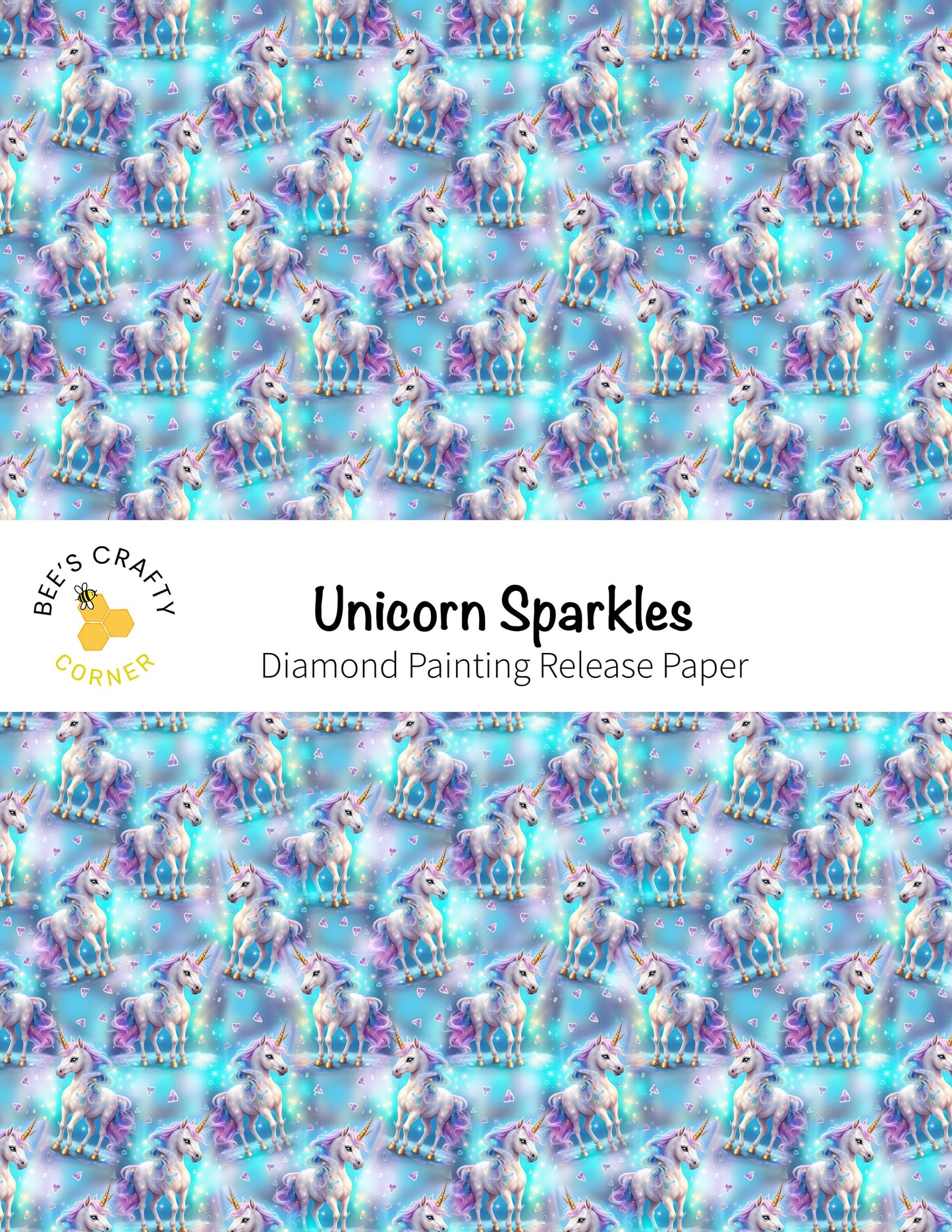 RELEASE PAPER | Unicorn Sparkles - Reusable Patterned Diamond Painting Release Paper