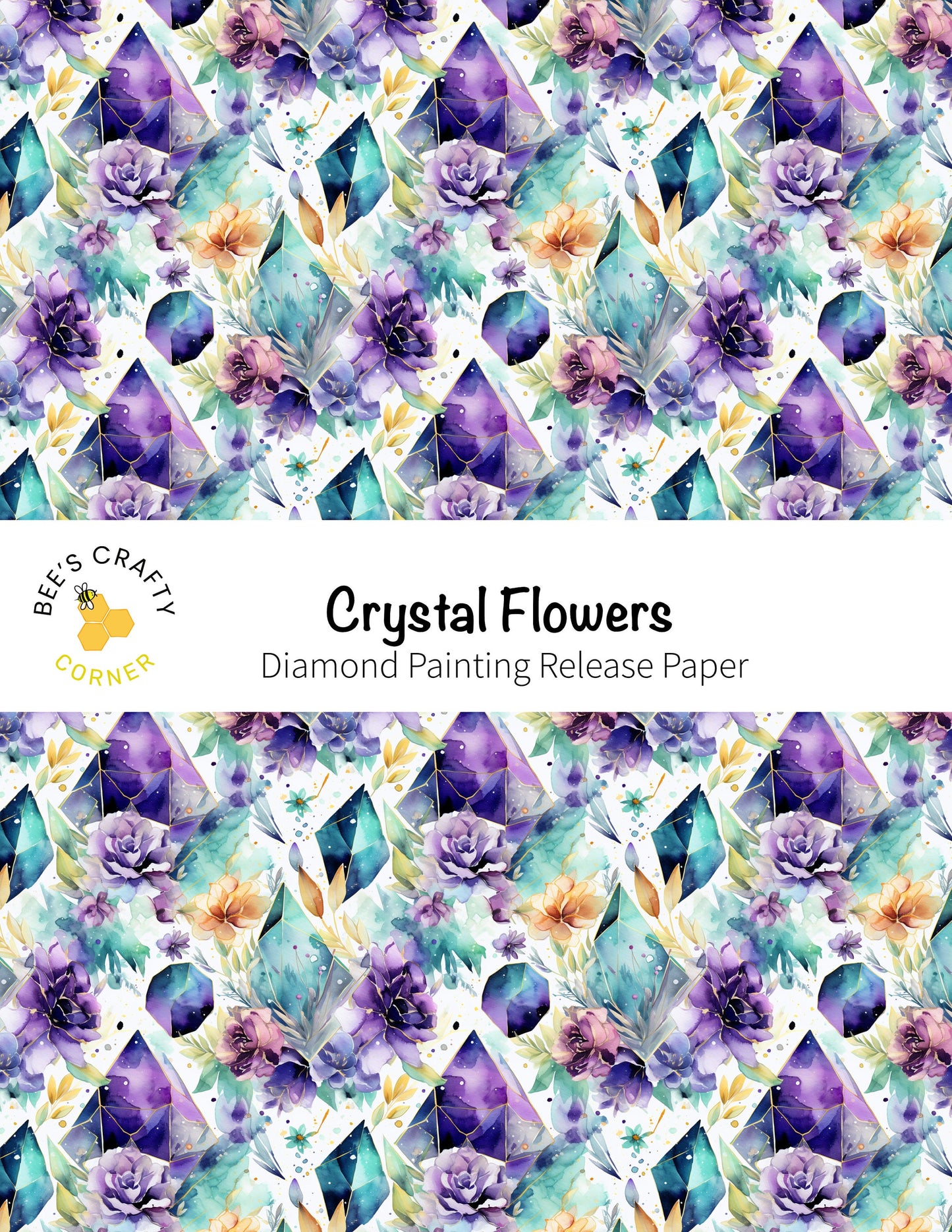 RELEASE PAPER | Crystal Flowers - Reusable Patterned Diamond Painting Release Paper