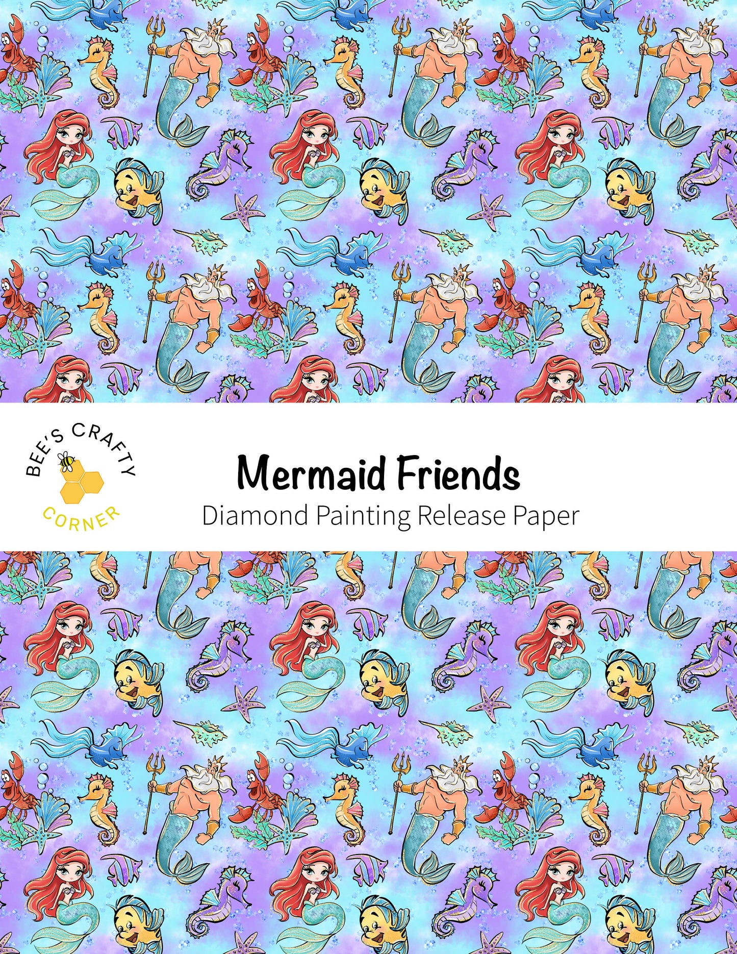RELEASE PAPER | Mermaid Friends - Reusable Patterned Diamond Painting Release Paper
