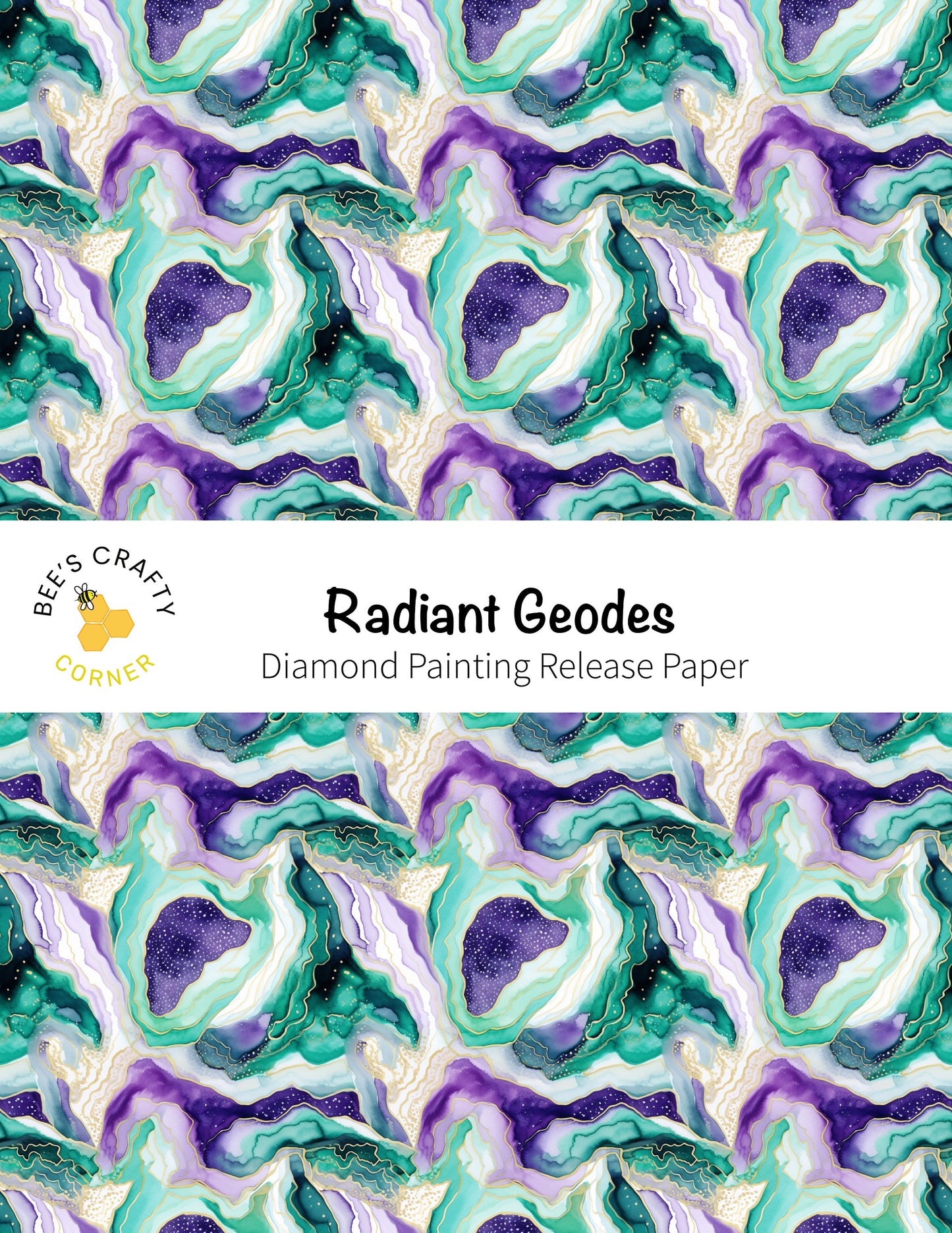 RELEASE PAPER | Radiant Geodes - Reusable Patterned Diamond Painting Release Paper