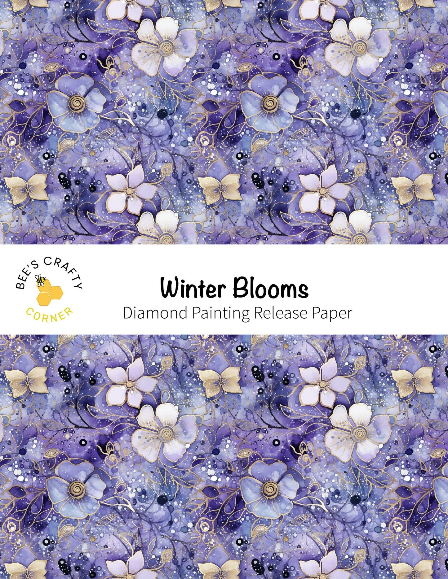 RELEASE PAPER | Winter Blooms - Reusable Patterned Diamond Painting Release Paper