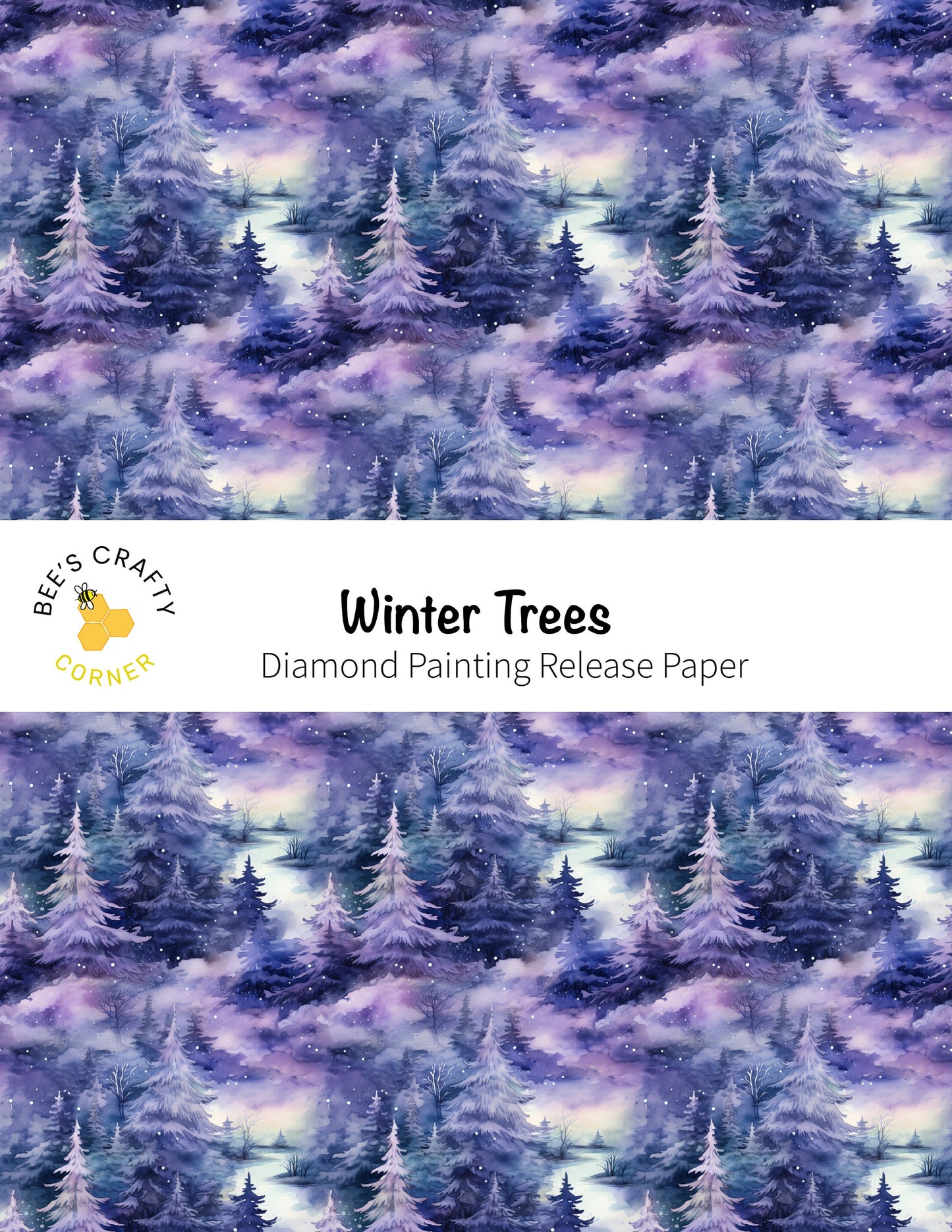 RELEASE PAPER | Winter Trees - Reusable Patterned Diamond Painting Release Paper