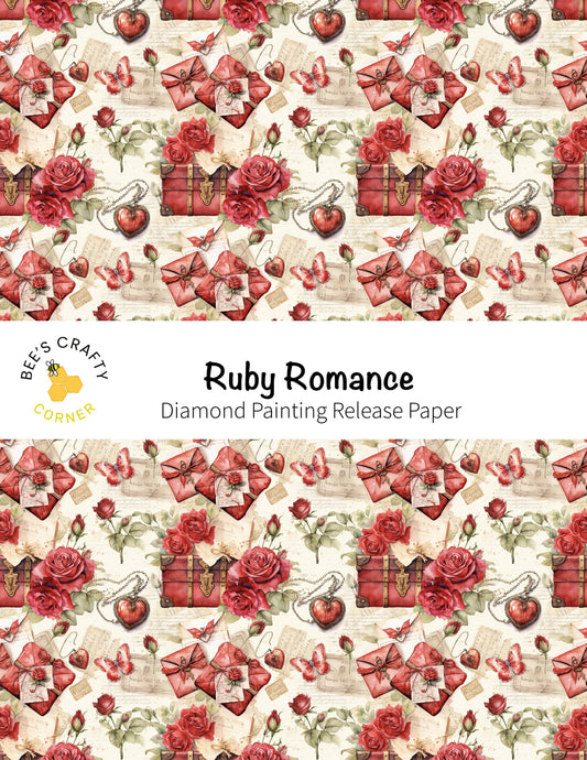 RELEASE PAPER | Ruby Romance - Reusable Patterned Diamond Painting Release Paper
