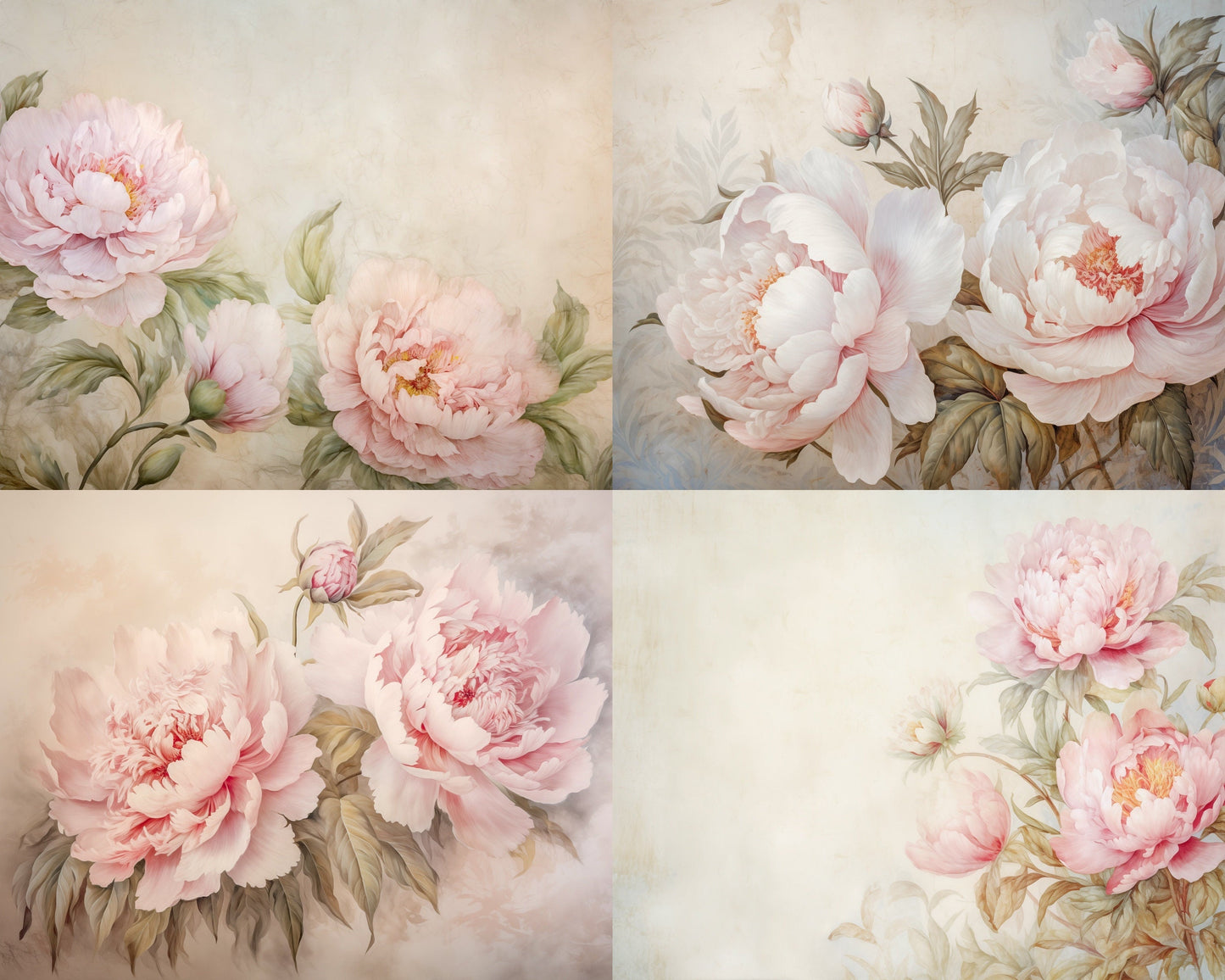 RELEASE PAPER | Vintage Pink Peonies - Theme Pack Reusable Diamond Painting Release Paper
