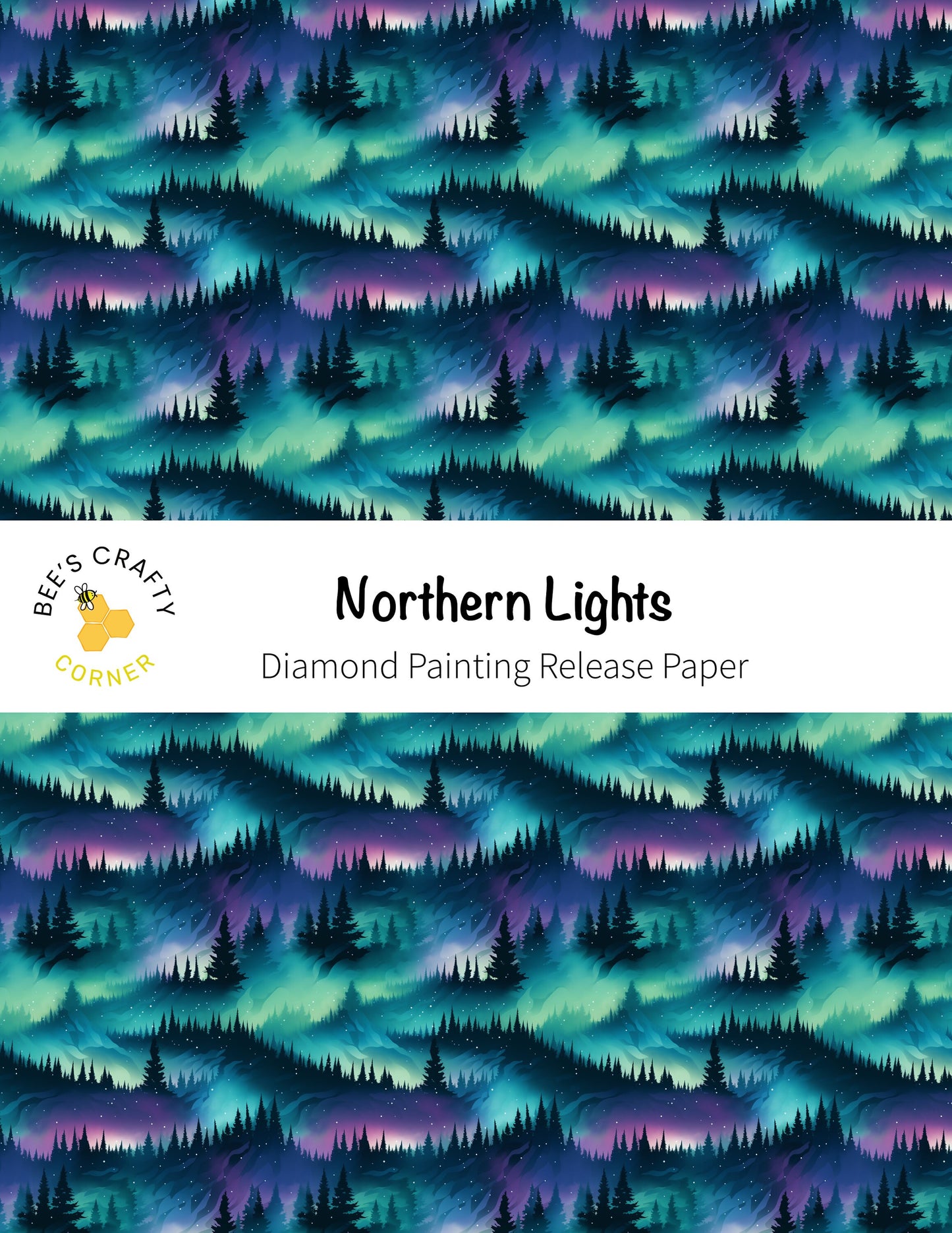 RELEASE PAPER | Northern Lights - Reusable Patterned Diamond Painting Release Paper