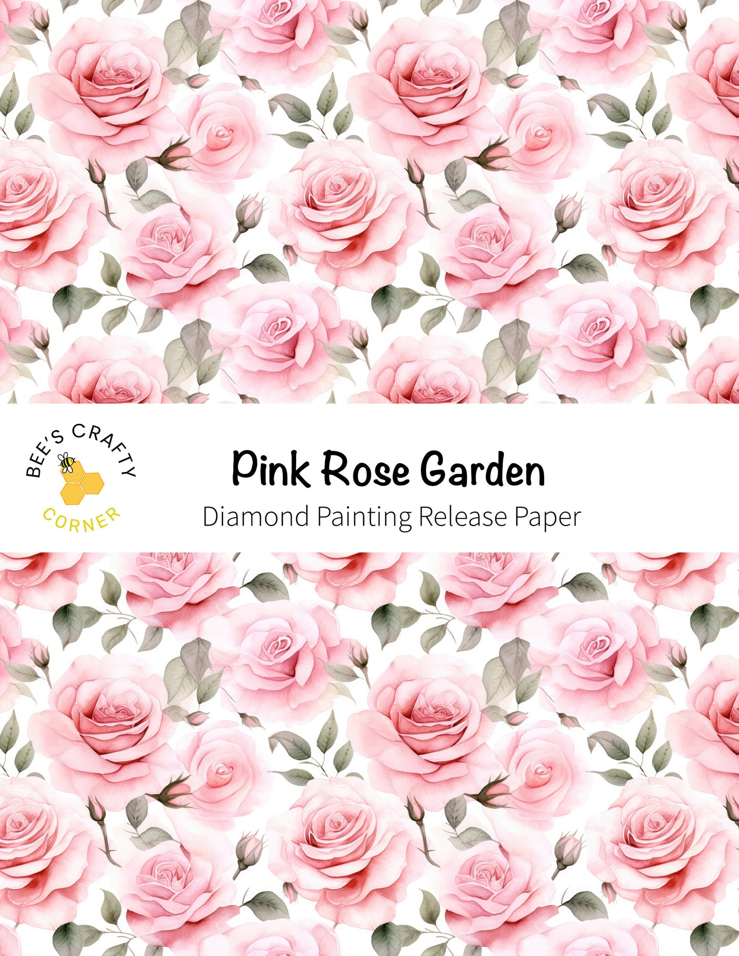 RELEASE PAPER | Pink Rose Garden - Reusable Patterned Diamond Painting Release Paper