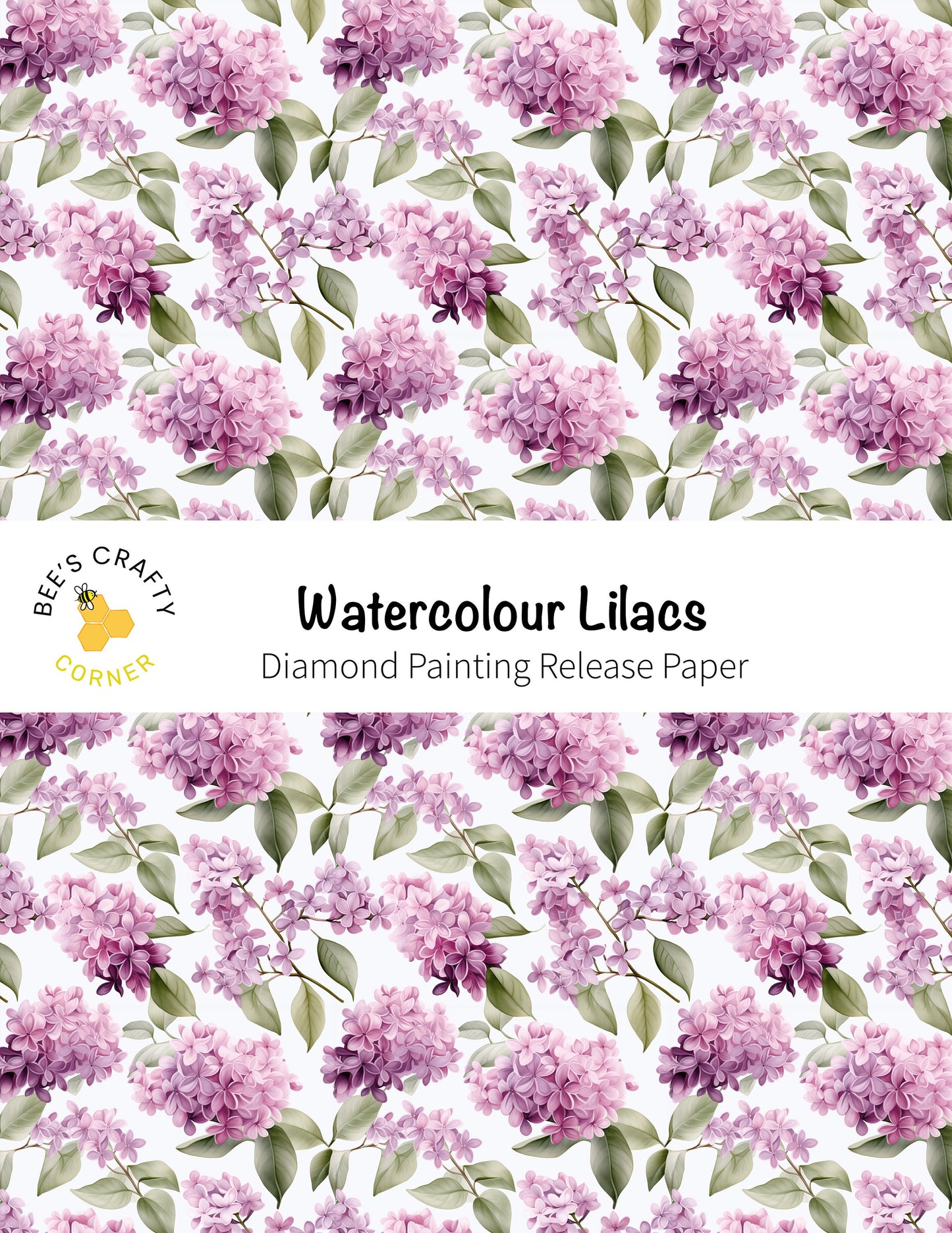 RELEASE PAPER | Watercolour Lilacs - Reusable Patterned Diamond Painting Release Paper