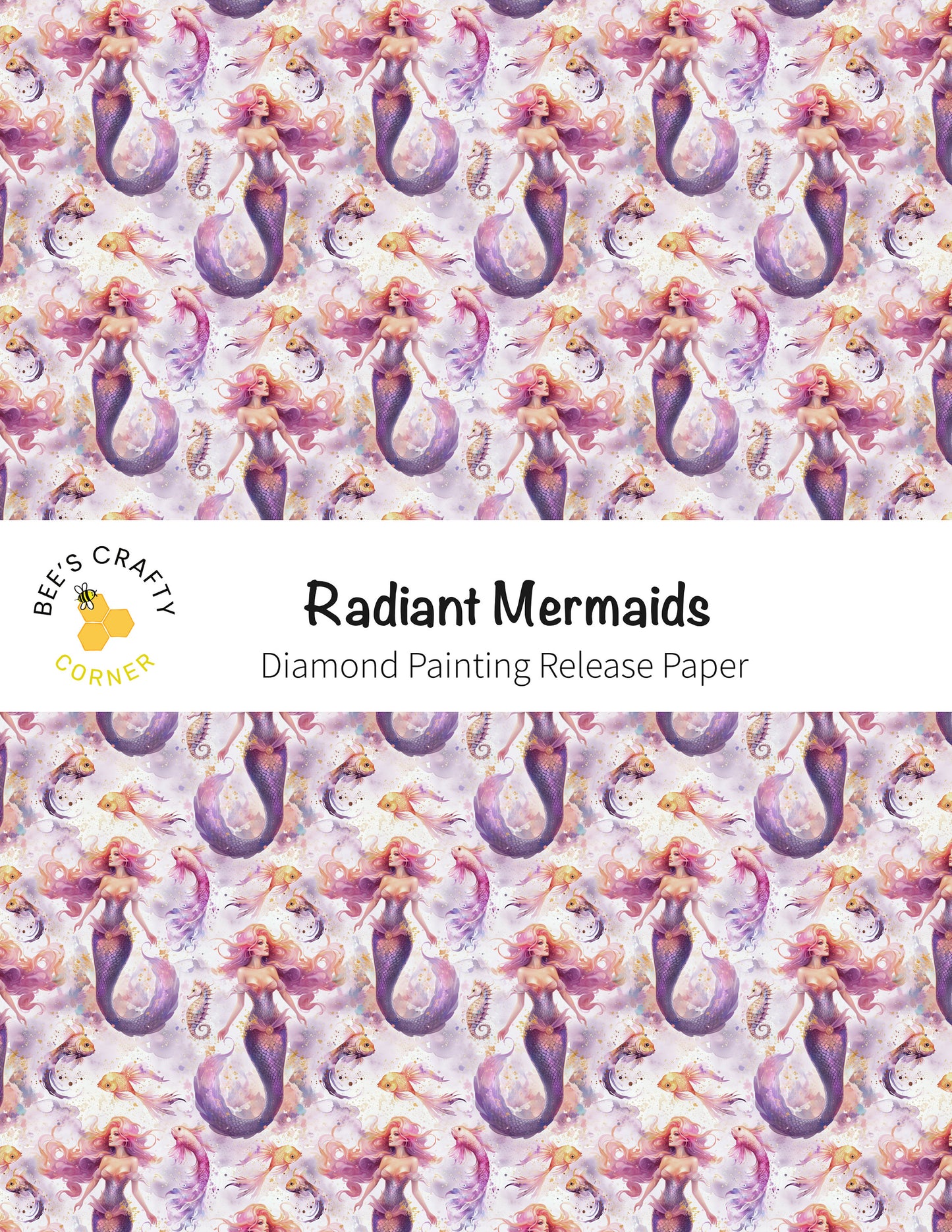 RELEASE PAPER | Radiant Mermaids - Reusable Patterned Diamond Painting Release Paper