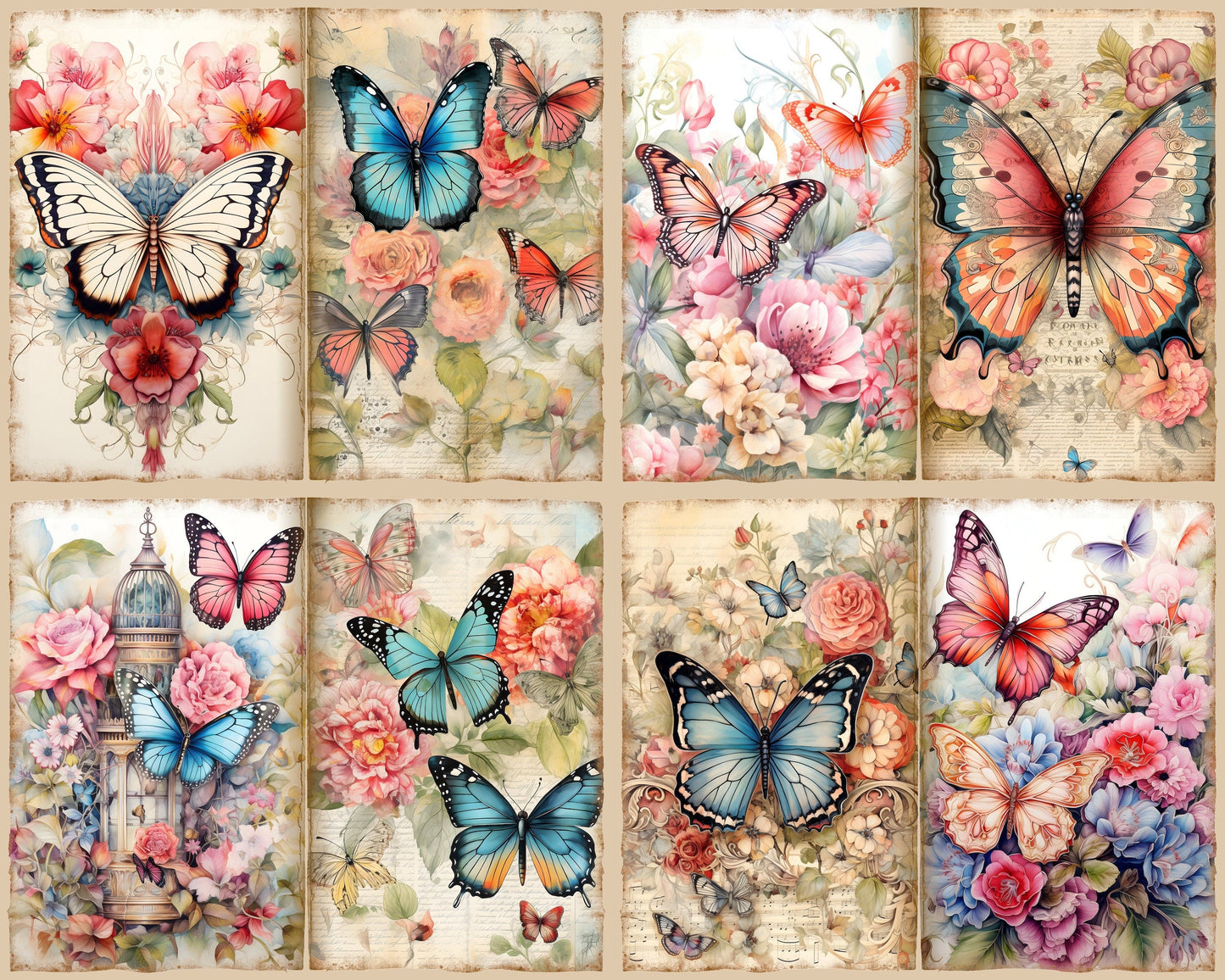 RELEASE PAPER | Vintage Butterflies - Theme Pack Reusable Diamond Painting Release Paper