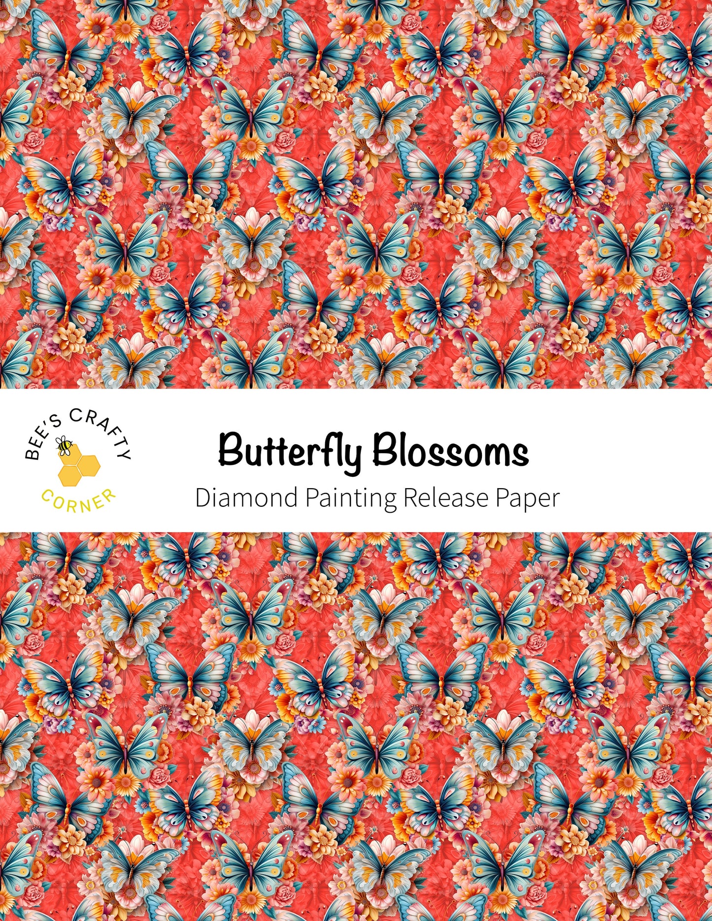 RELEASE PAPER | Butterfly Blossoms - Reusable Patterned Diamond Painting Release Paper