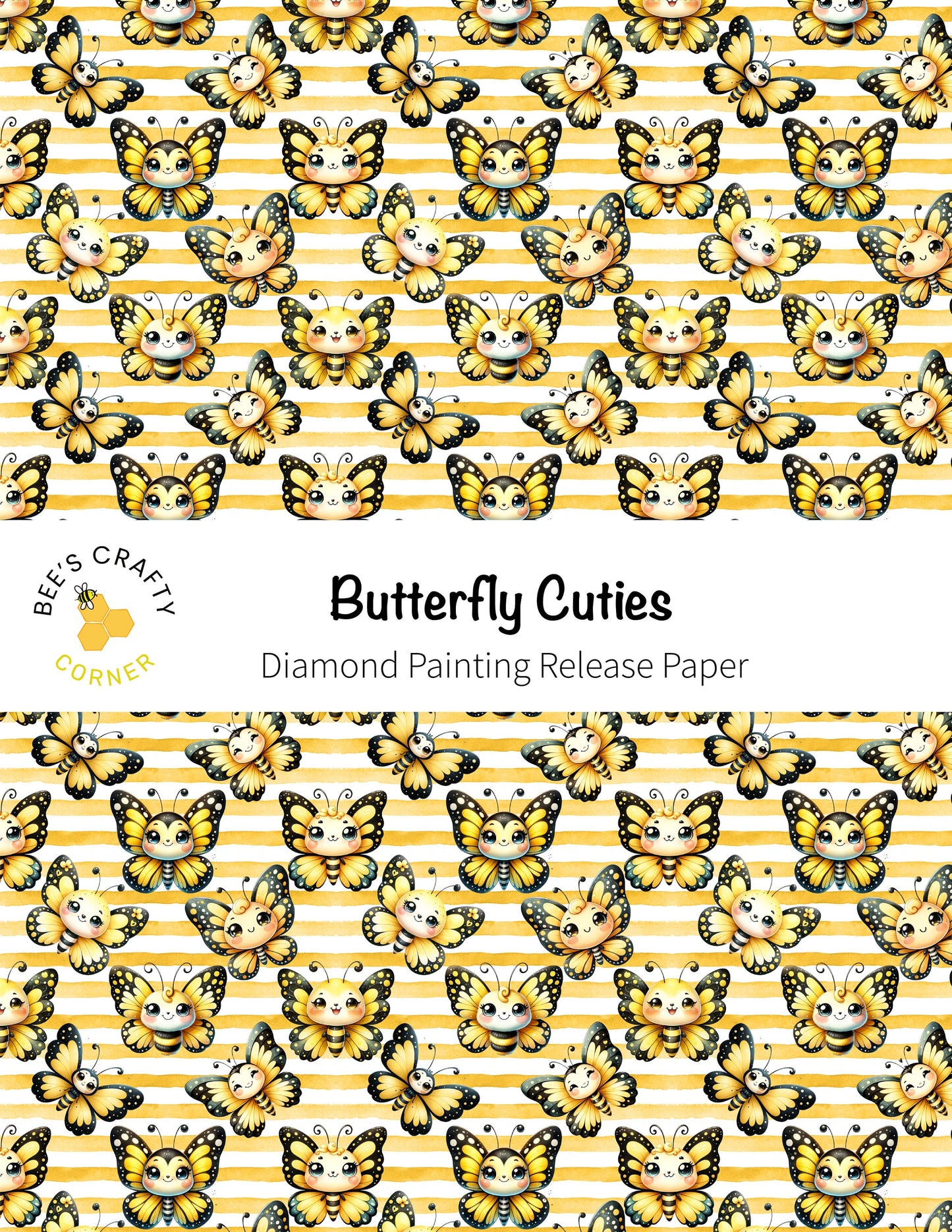 RELEASE PAPER | Butterfly Cuties - Reusable Patterned Diamond Painting Release Paper