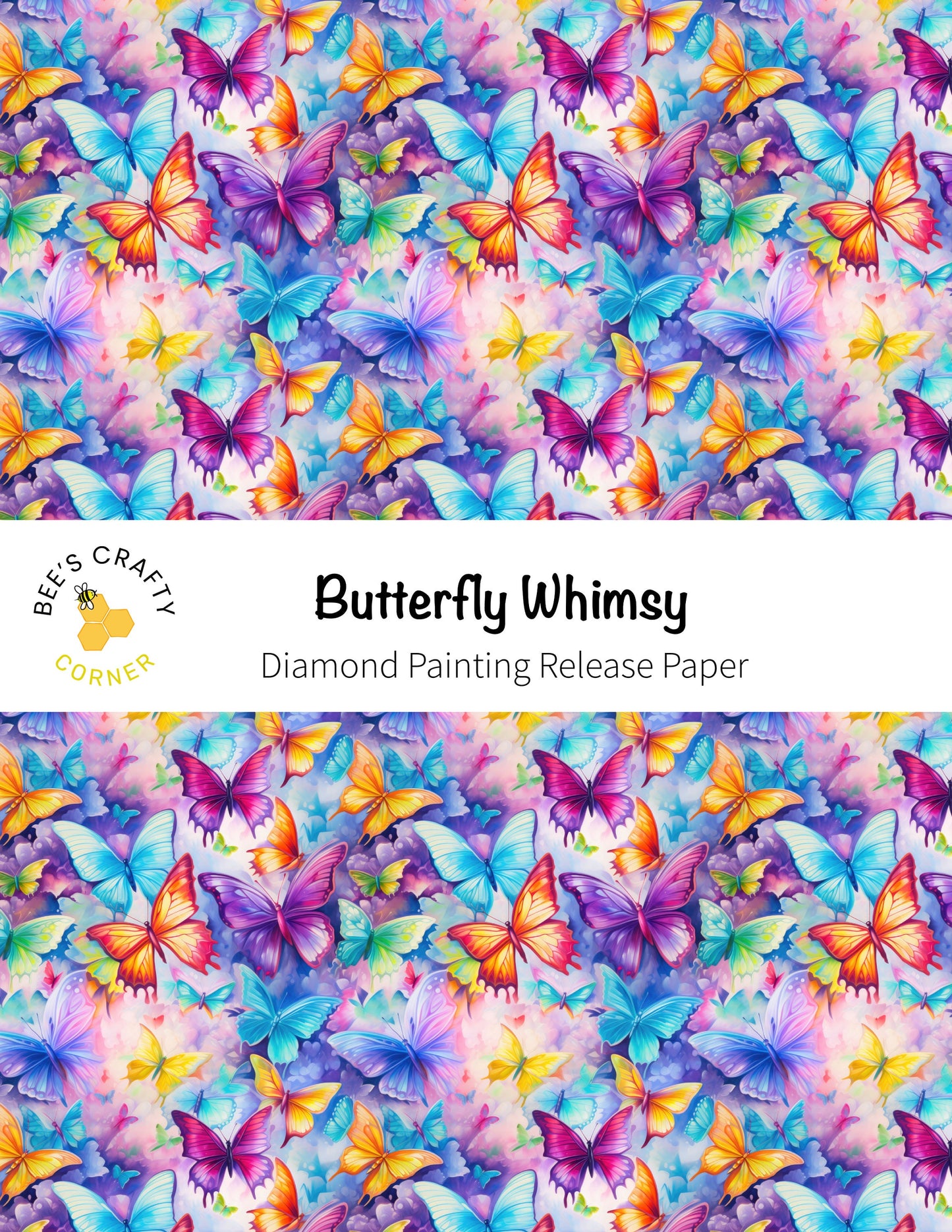 RELEASE PAPER | Butterfly Whimsy - Reusable Patterned Diamond Painting Release Paper