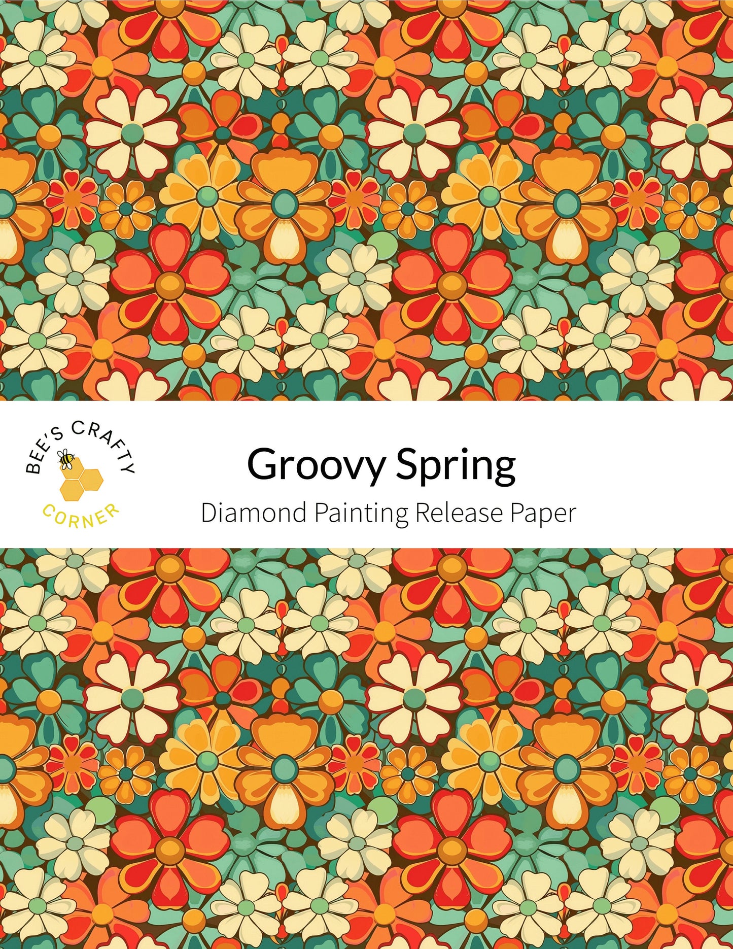 RELEASE PAPER | Groovy Spring - Reusable Patterned Diamond Painting Release Paper