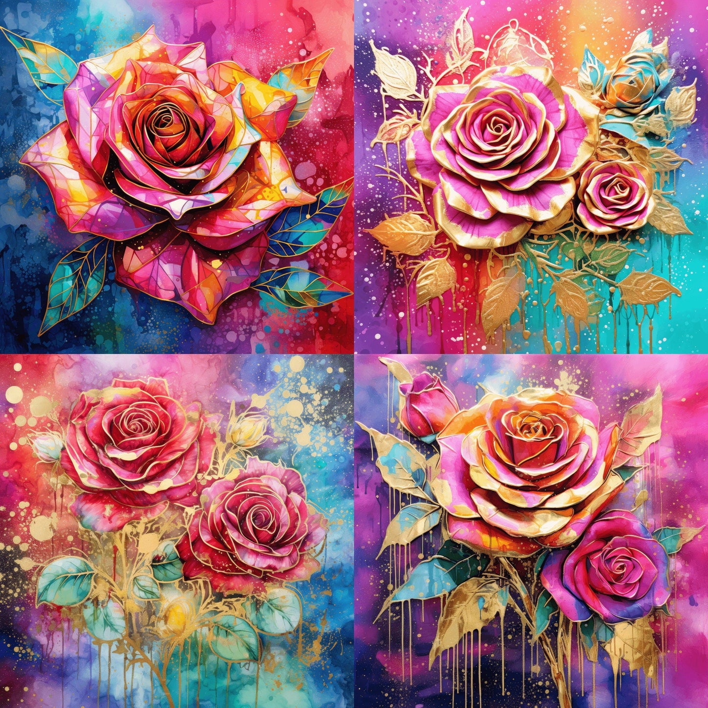 RELEASE PAPER | Holographic Roses - Theme Pack Reusable Diamond Painting Release Paper