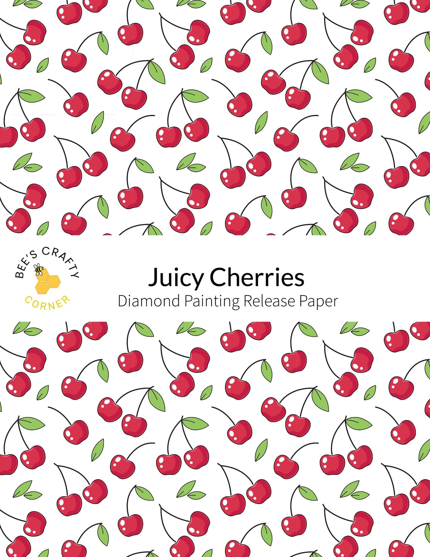 RELEASE PAPER | Juicy Cherries - Reusable Patterned Diamond Painting Release Paper