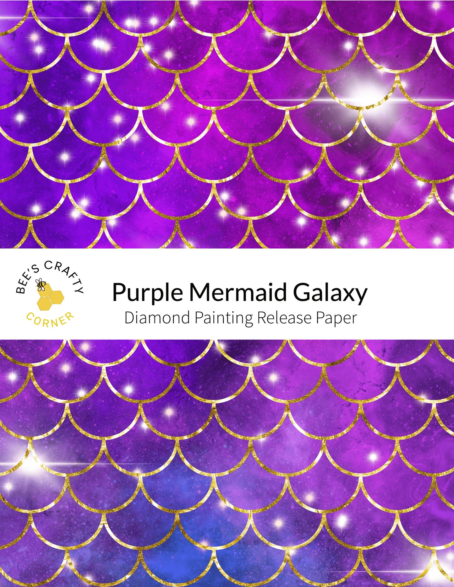 RELEASE PAPER | Purple Mermaid Galaxy - Reusable Patterned Diamond Painting Release Paper