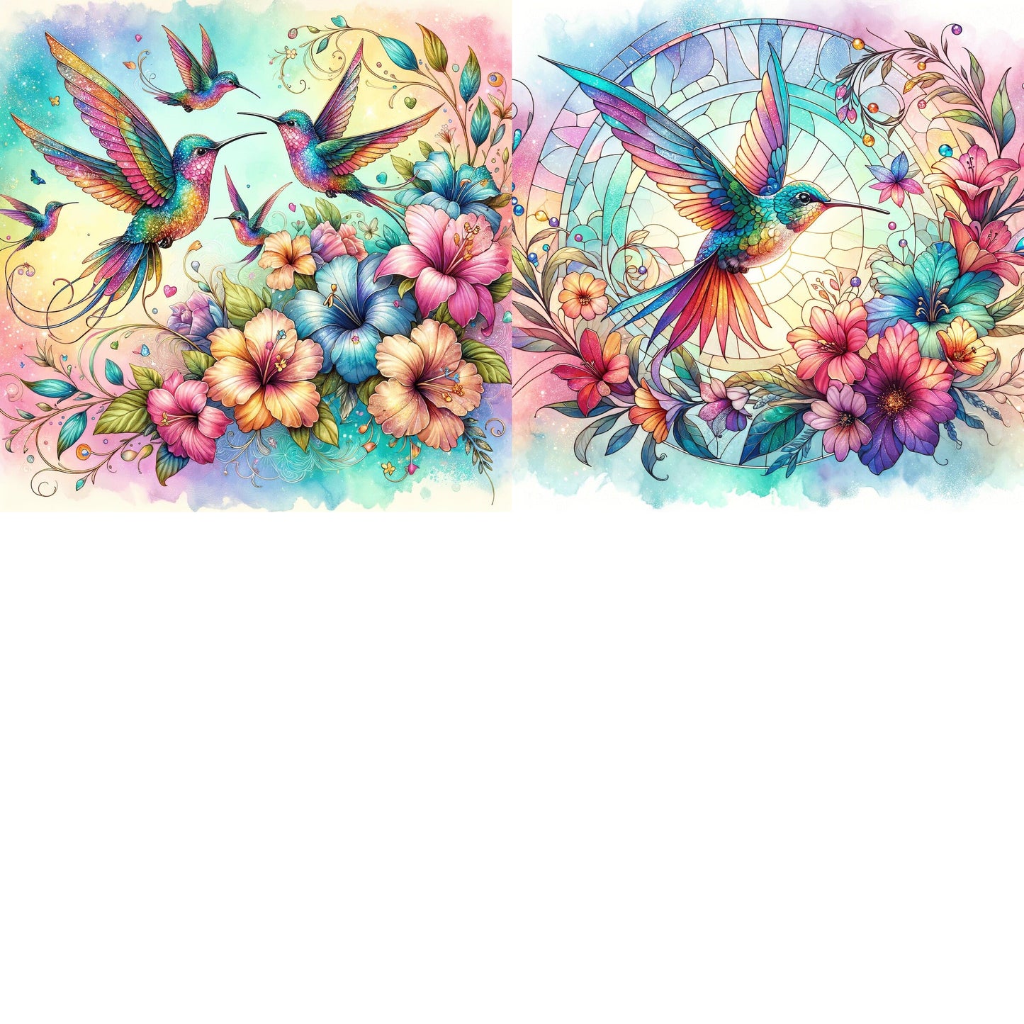 RELEASE PAPER | Stained Glass Hummingbird - Theme Pack Reusable Diamond Painting Release Paper
