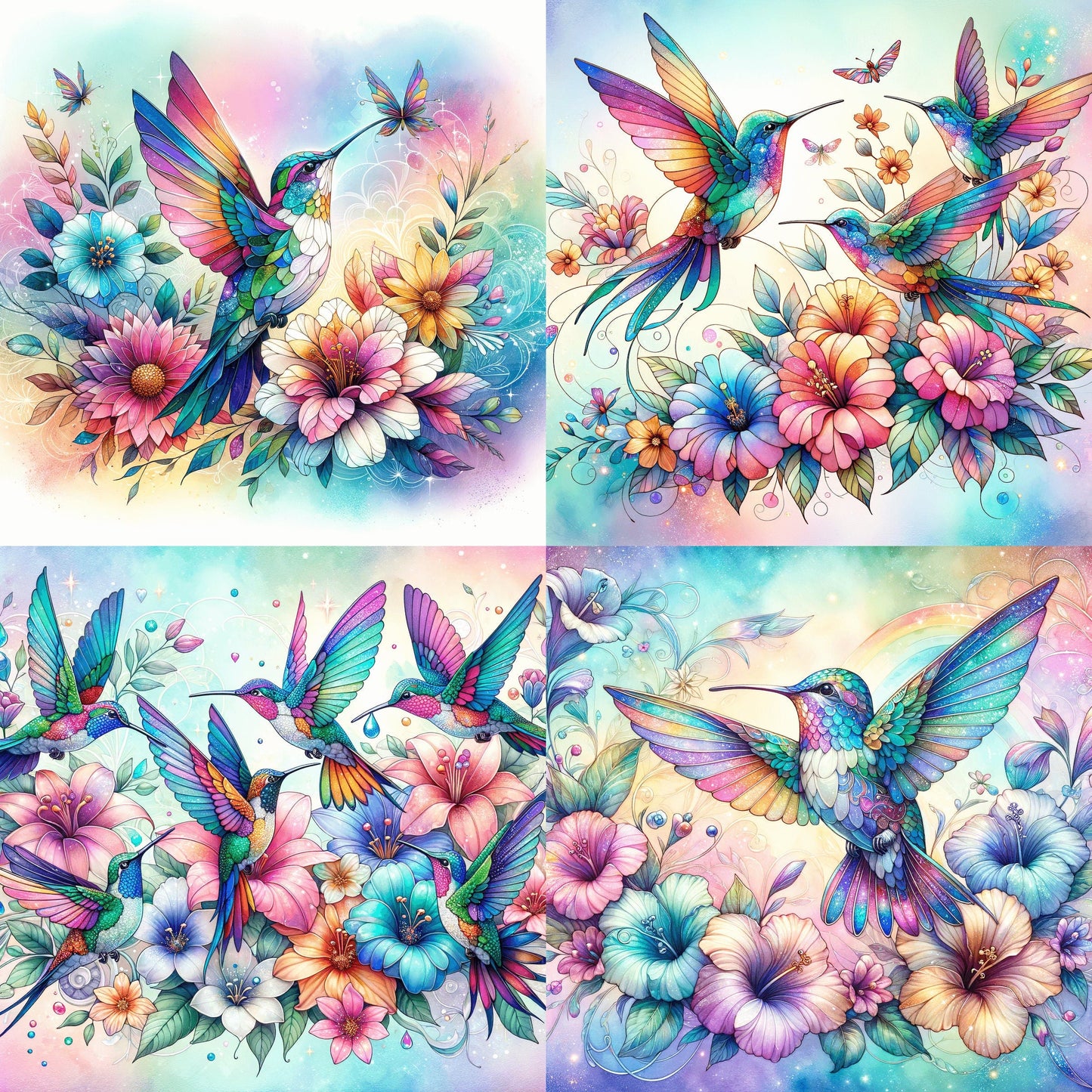 RELEASE PAPER | Stained Glass Hummingbird - Theme Pack Reusable Diamond Painting Release Paper
