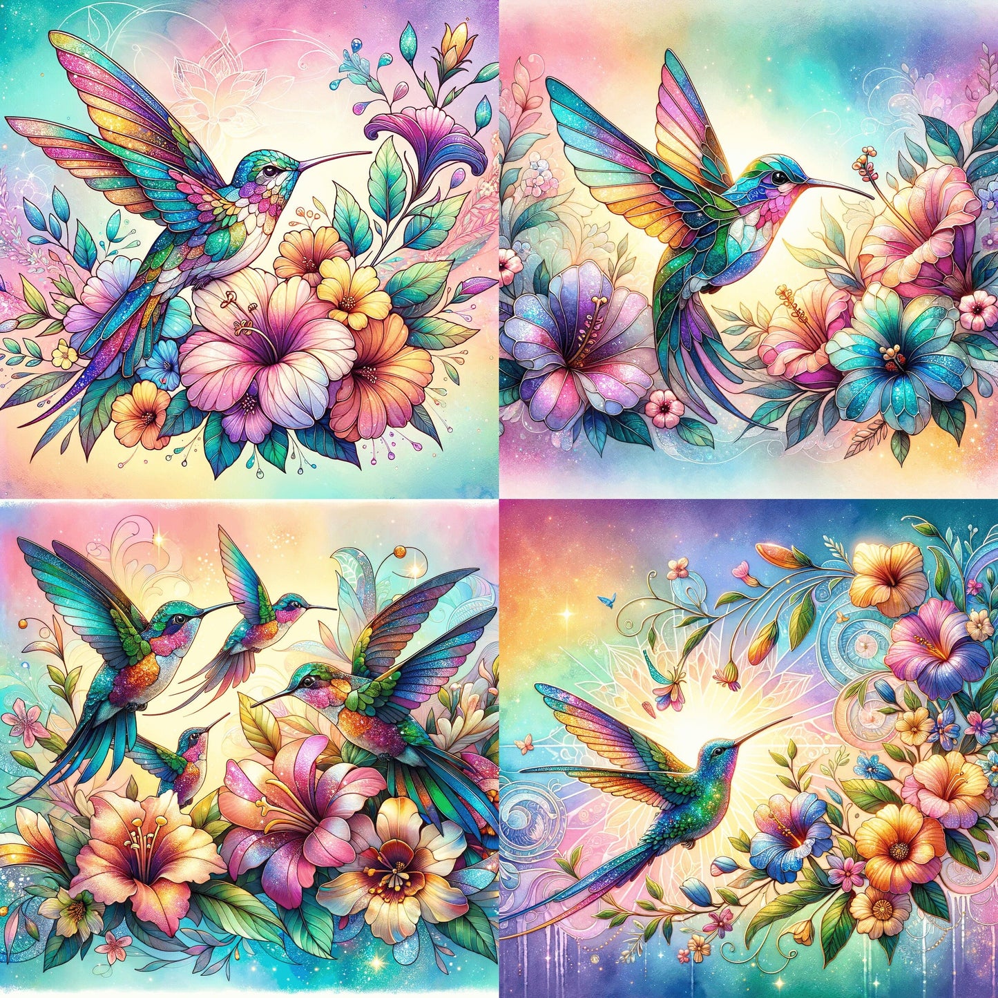 RELEASE PAPER | Stained Glass Hummingbird - Theme Pack Reusable Diamond Painting Release Paper