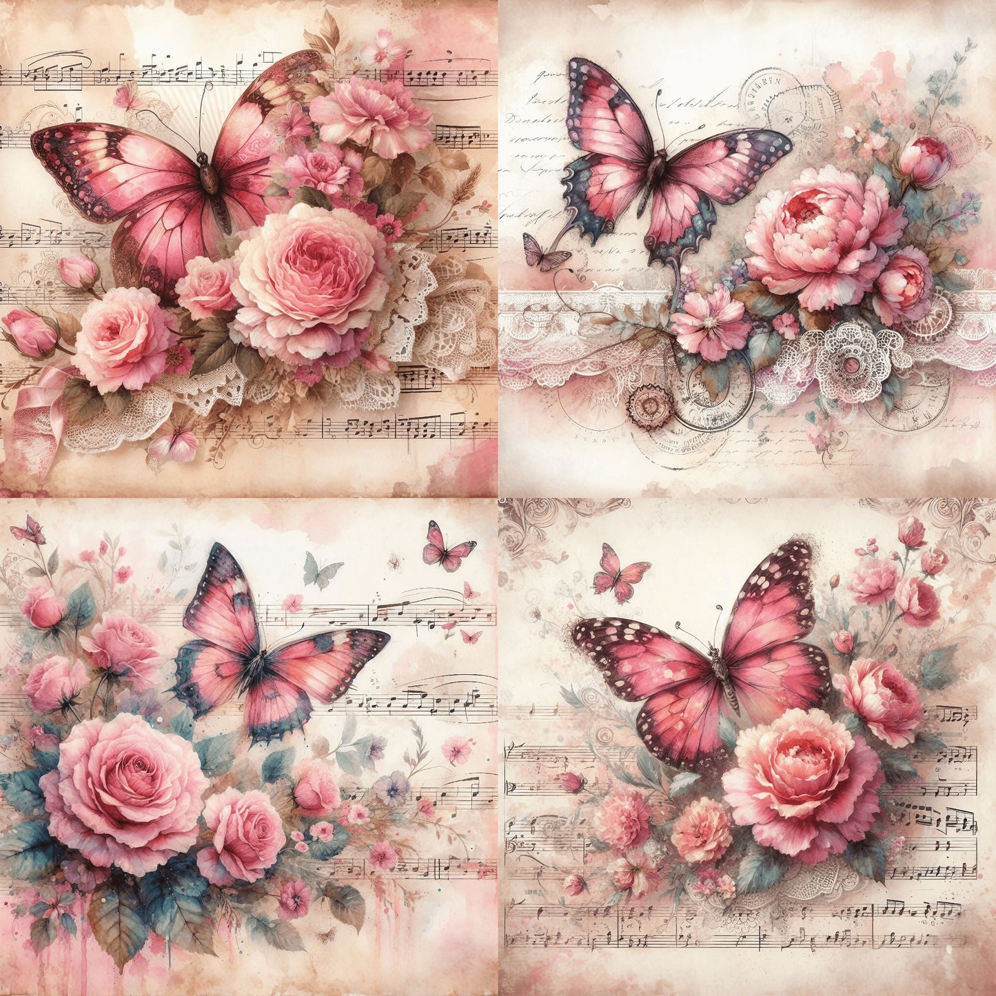 RELEASE PAPER | Vintage Butterflies Set 2 - Theme Pack Reusable Diamond Painting Release Paper