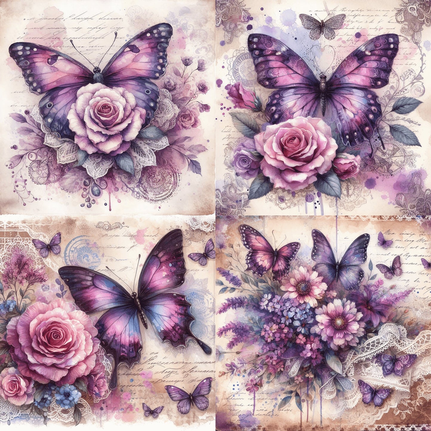 RELEASE PAPER | Vintage Butterflies Set 2 - Theme Pack Reusable Diamond Painting Release Paper