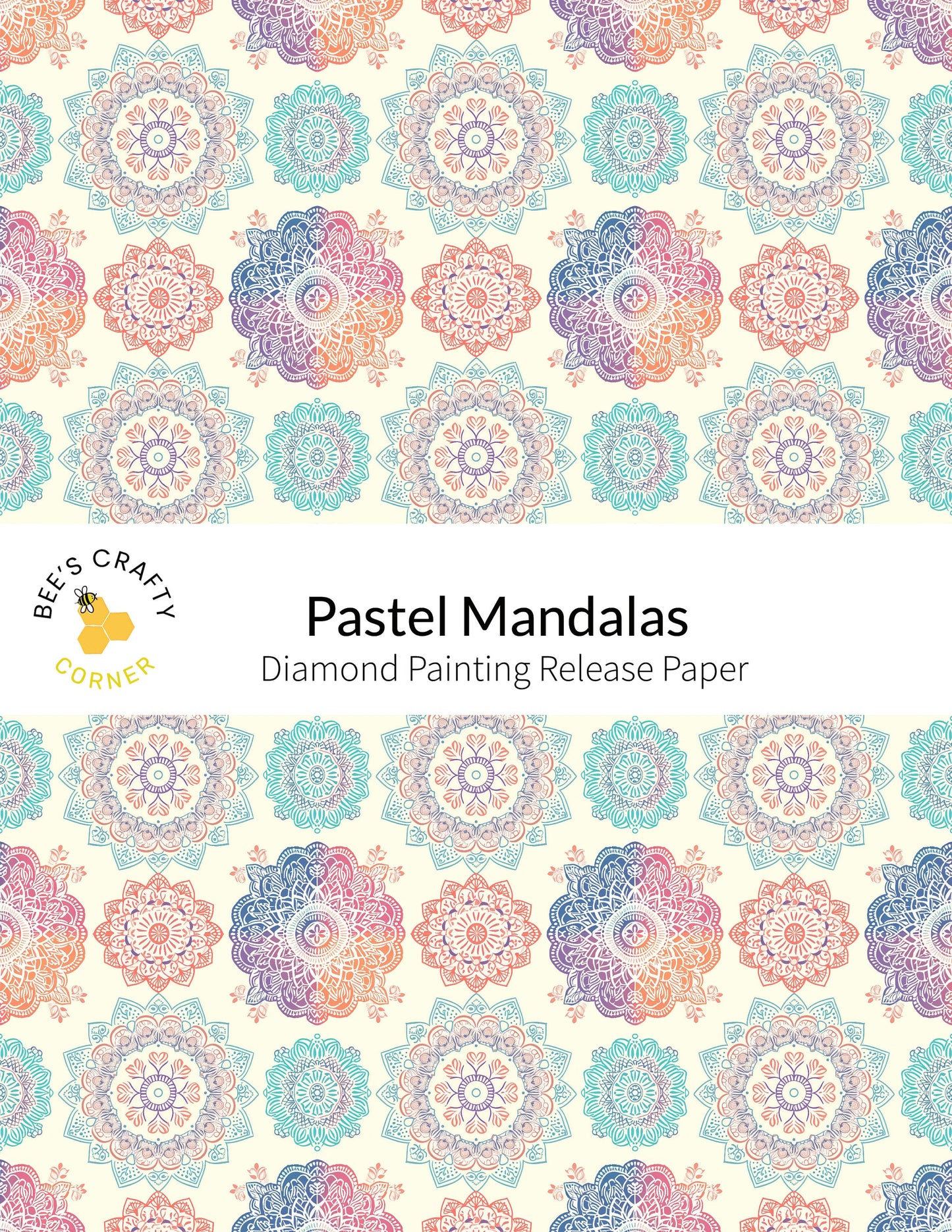 RELEASE PAPER | Pastel Mandalas - Reusable Patterned Diamond Painting Release Paper