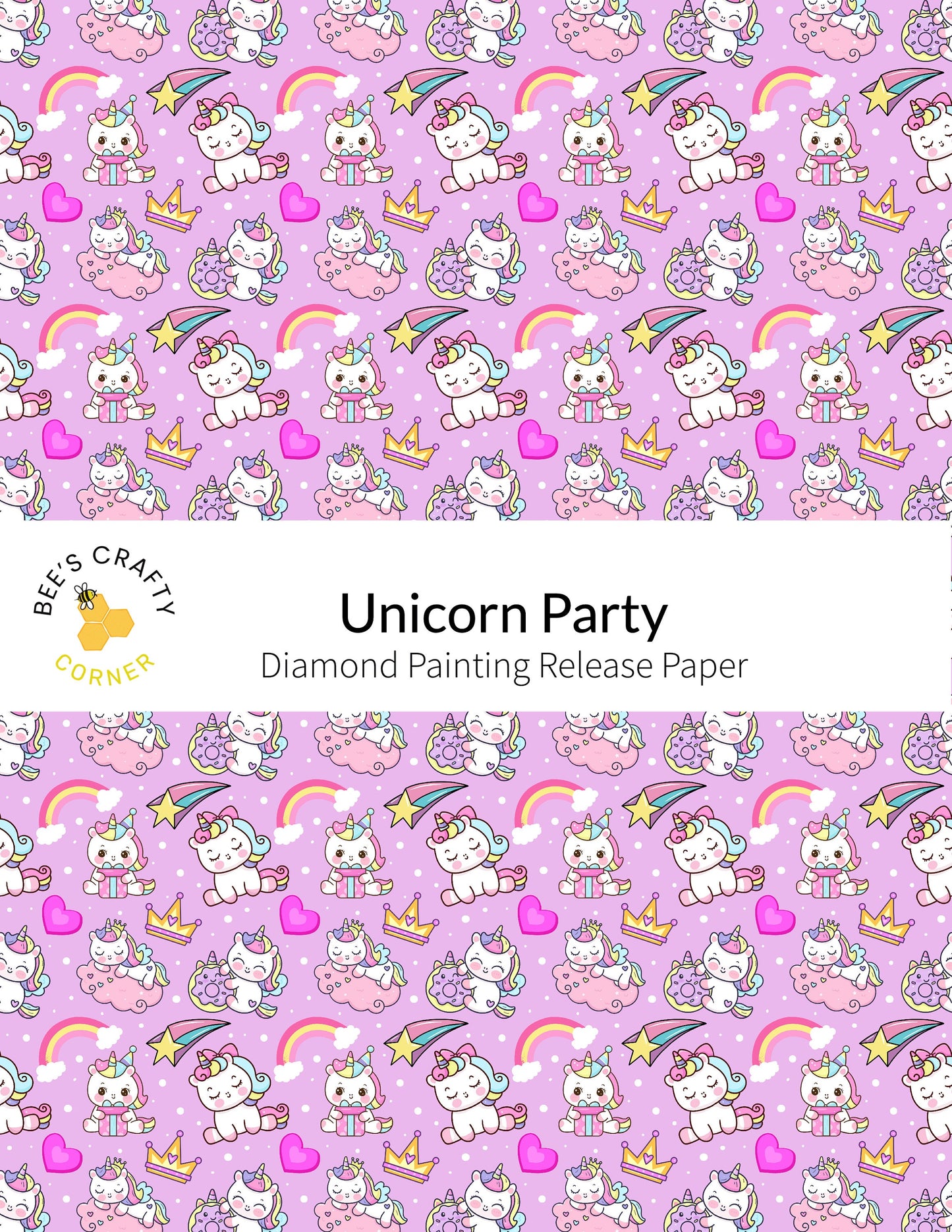 RELEASE PAPER | Unicorn Party - Reusable Patterned Diamond Painting Release Paper