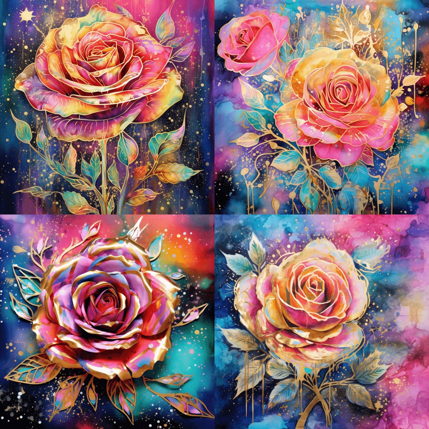 RELEASE PAPER | Holographic Roses - Theme Pack Reusable Diamond Painting Release Paper