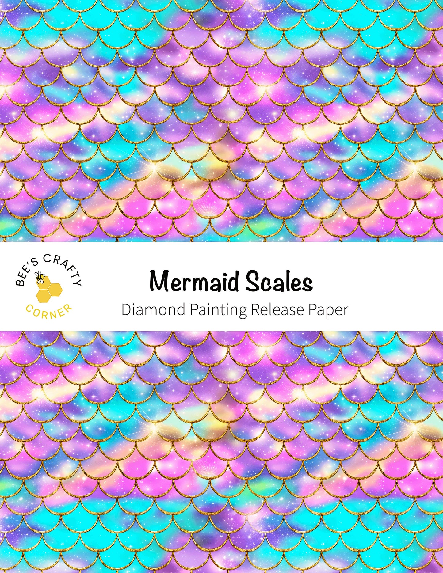 RELEASE PAPER | Mermaid Scales - Reusable Patterned Diamond Painting Release Paper