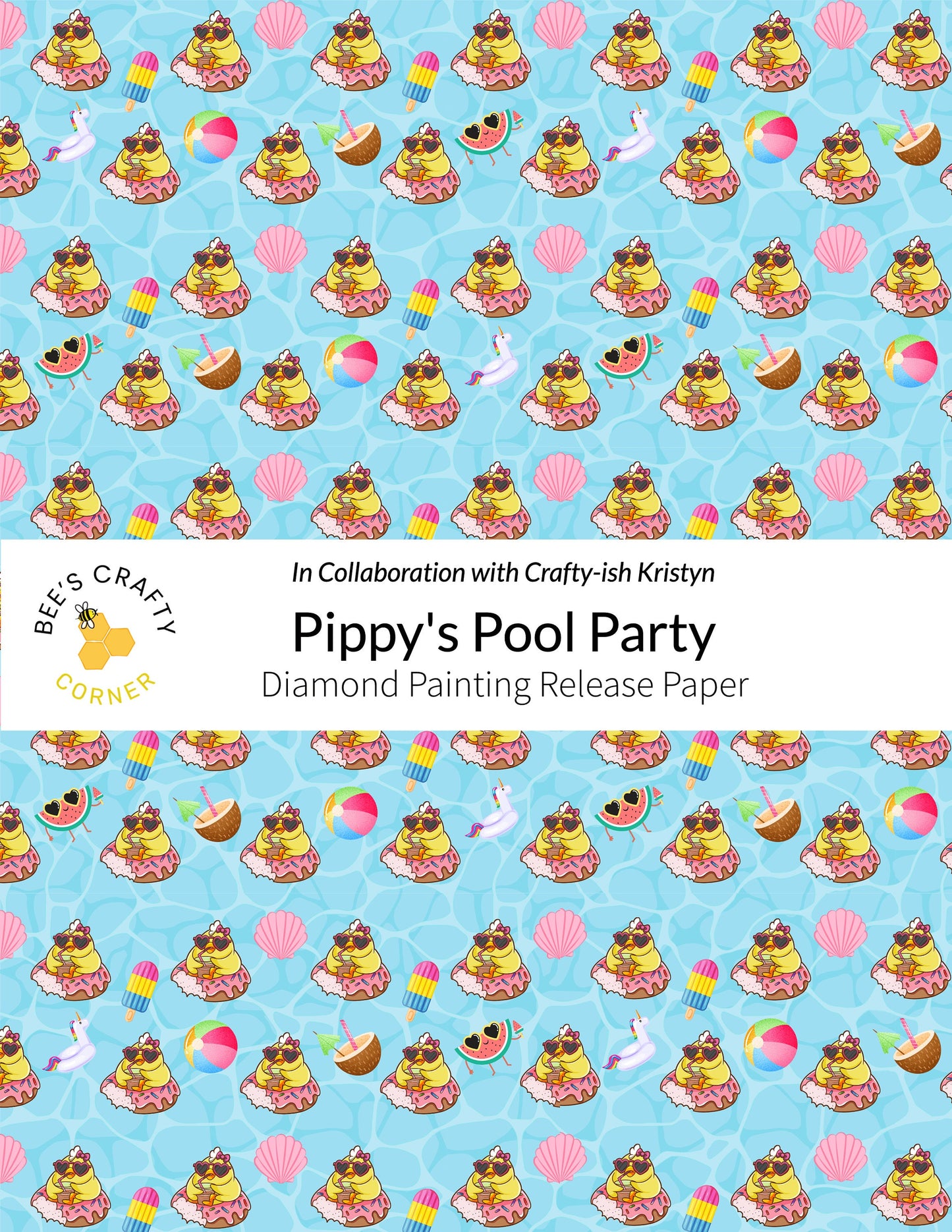 RELEASE PAPER | Pippy's Pool Party - Reusable Patterned Diamond Painting Release Paper