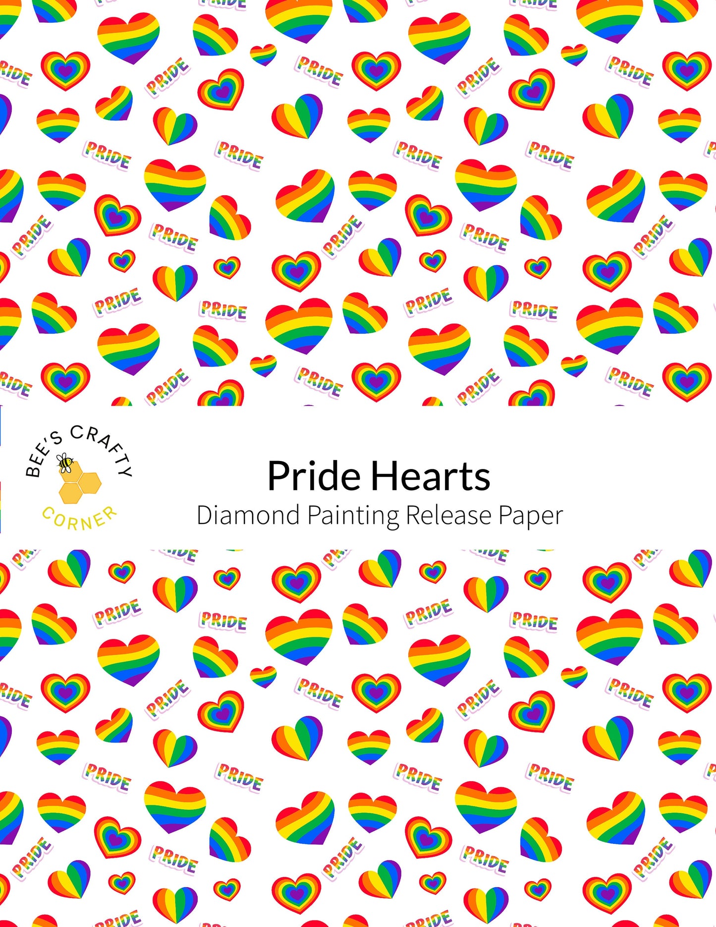 RELEASE PAPER | Pride Hearts - Reusable Patterned Diamond Painting Release Paper
