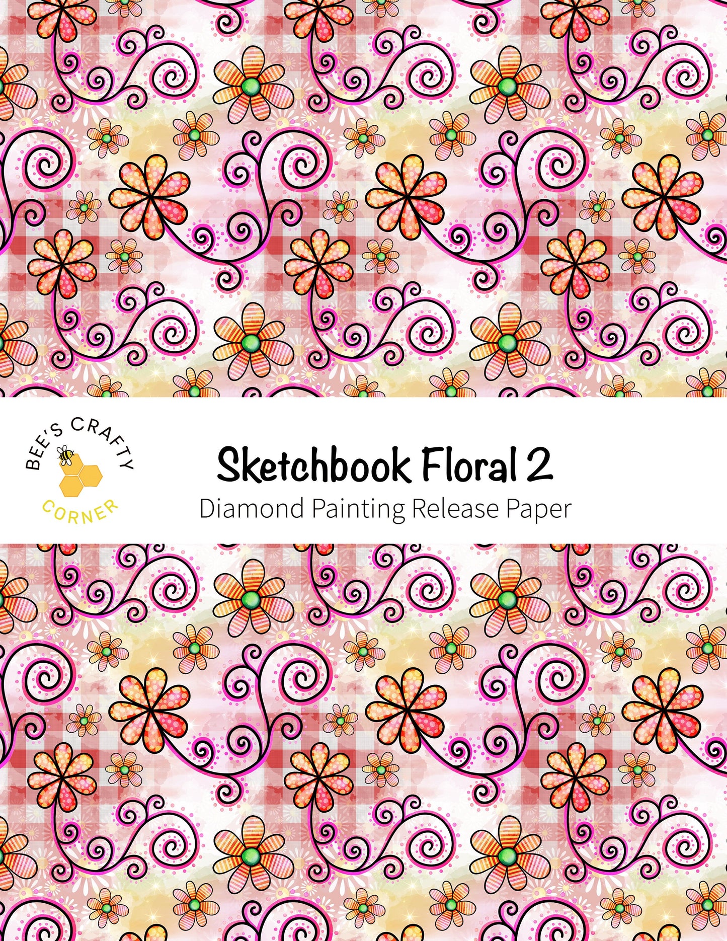 RELEASE PAPER | Sketchbook Floral 2 - Reusable Patterned Diamond Painting Release Paper