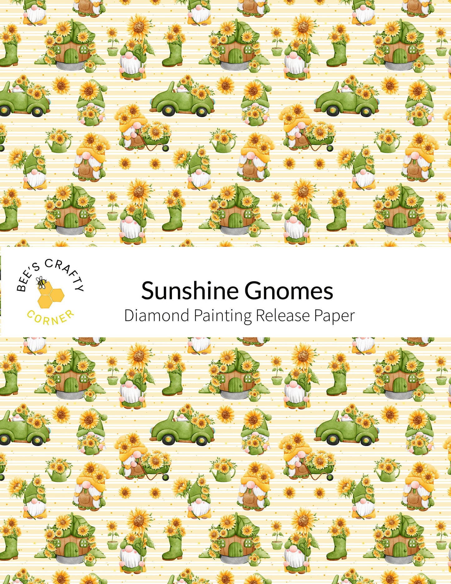 RELEASE PAPER | Sunshine Gnomes - Reusable Patterned Diamond Painting Release Paper