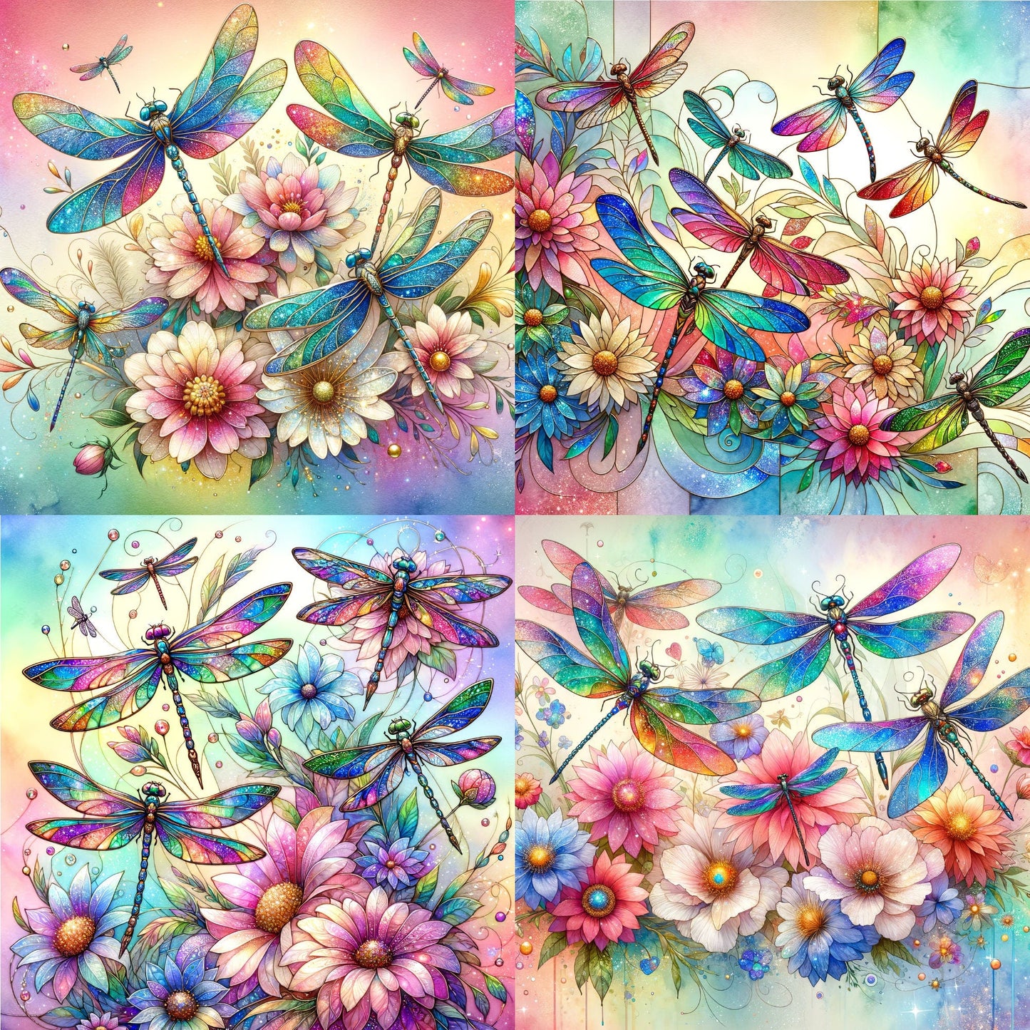 RELEASE PAPER | Stained Glass Dragonfly - Theme Pack Reusable Diamond Painting Release Paper