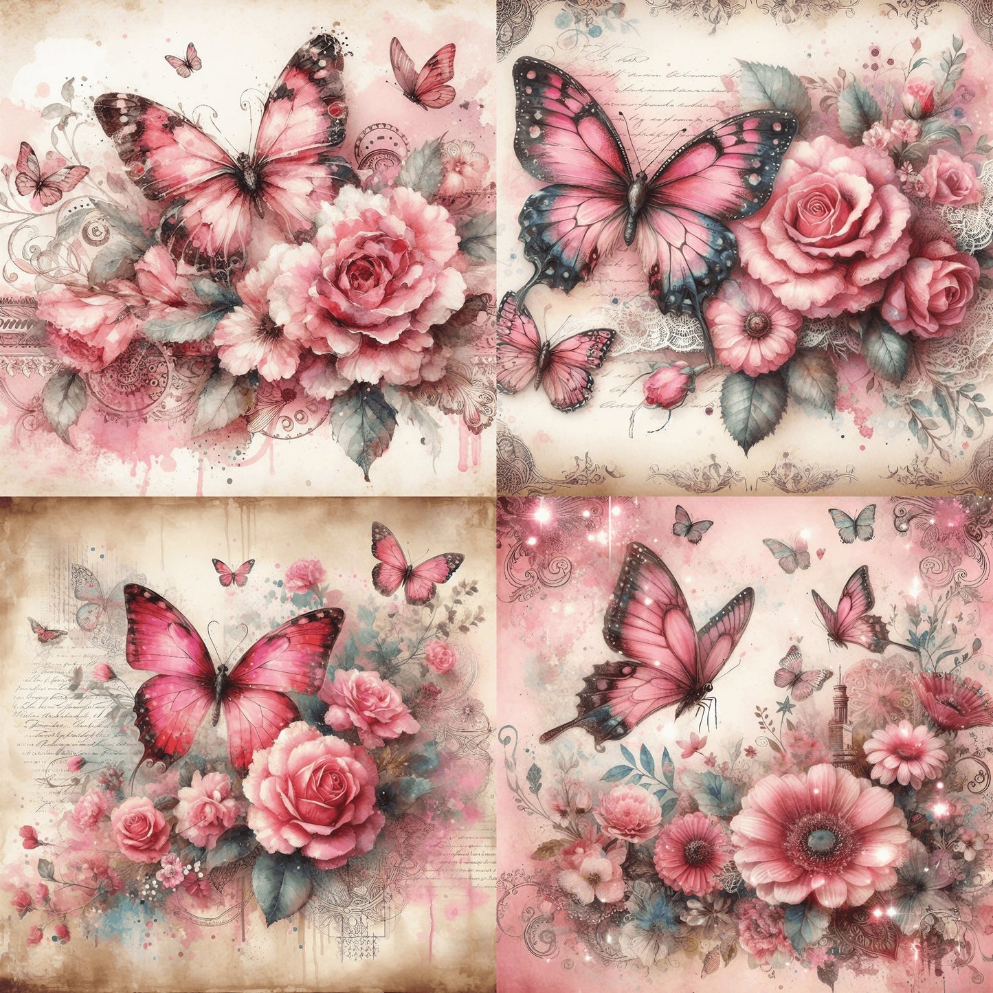 RELEASE PAPER | Vintage Butterflies Set 2 - Theme Pack Reusable Diamond Painting Release Paper