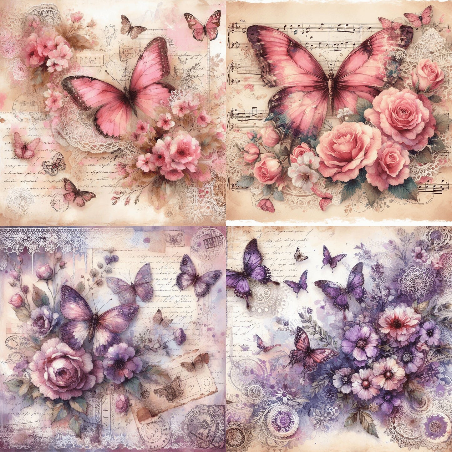 RELEASE PAPER | Vintage Butterflies Set 2 - Theme Pack Reusable Diamond Painting Release Paper