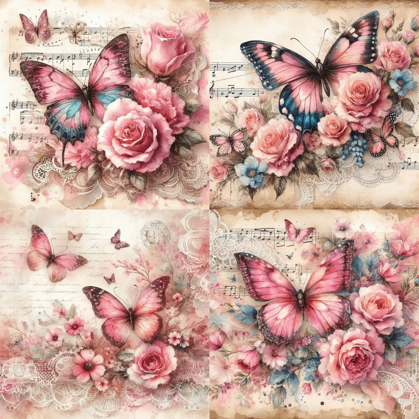 RELEASE PAPER | Vintage Butterflies Set 2 - Theme Pack Reusable Diamond Painting Release Paper