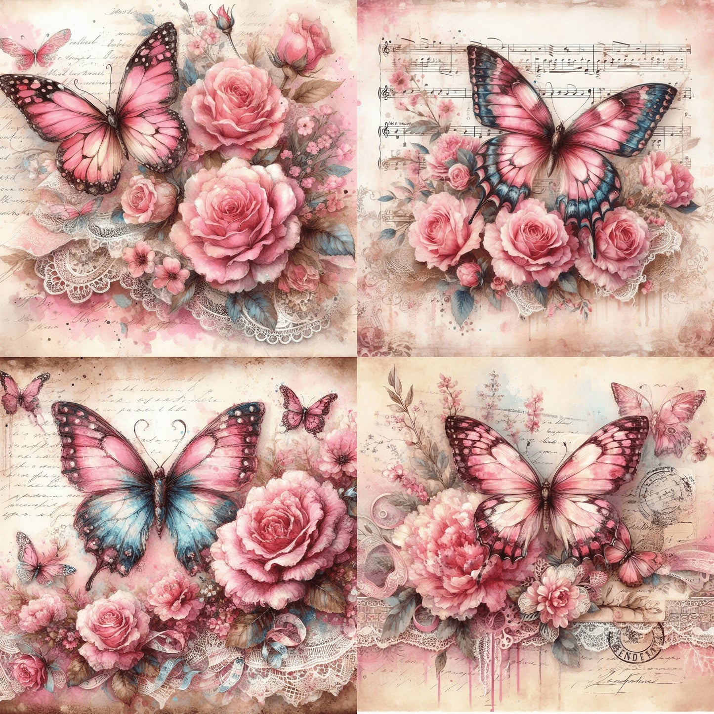 RELEASE PAPER | Vintage Butterflies Set 2 - Theme Pack Reusable Diamond Painting Release Paper