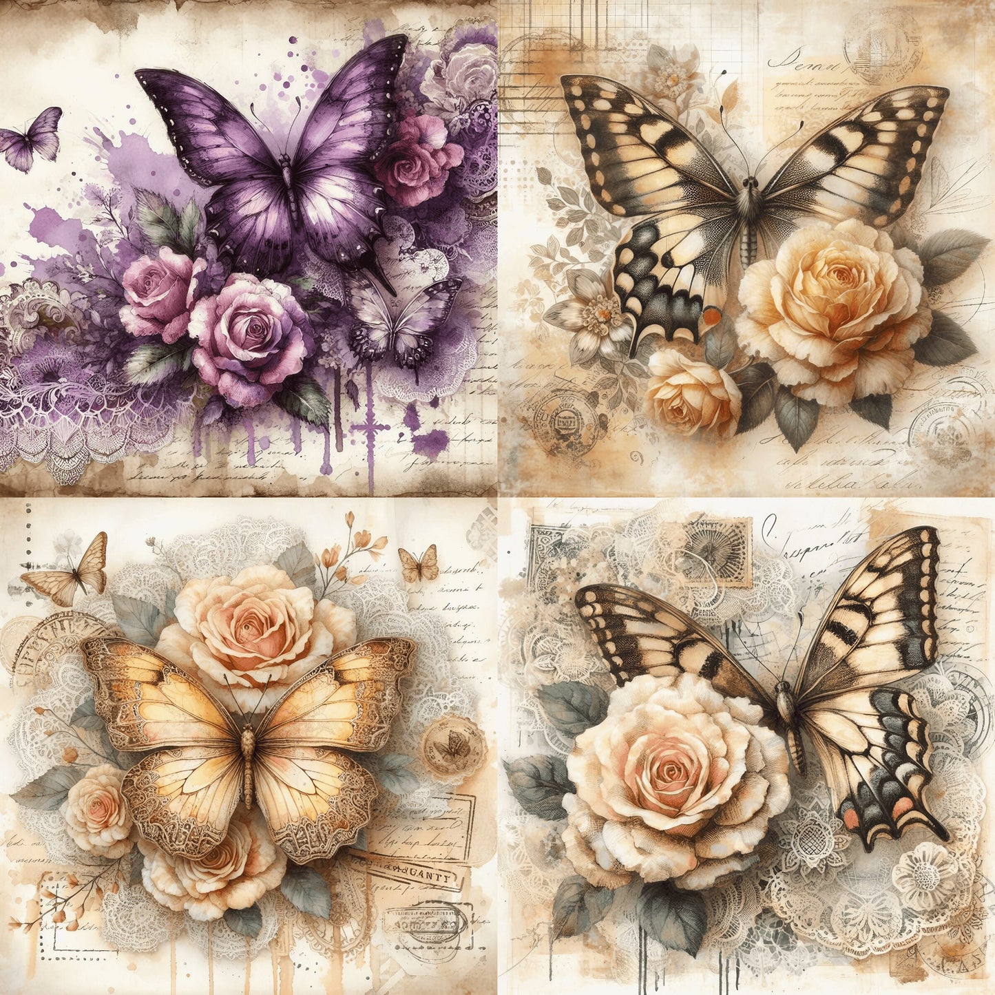 RELEASE PAPER | Vintage Butterflies Set 2 - Theme Pack Reusable Diamond Painting Release Paper