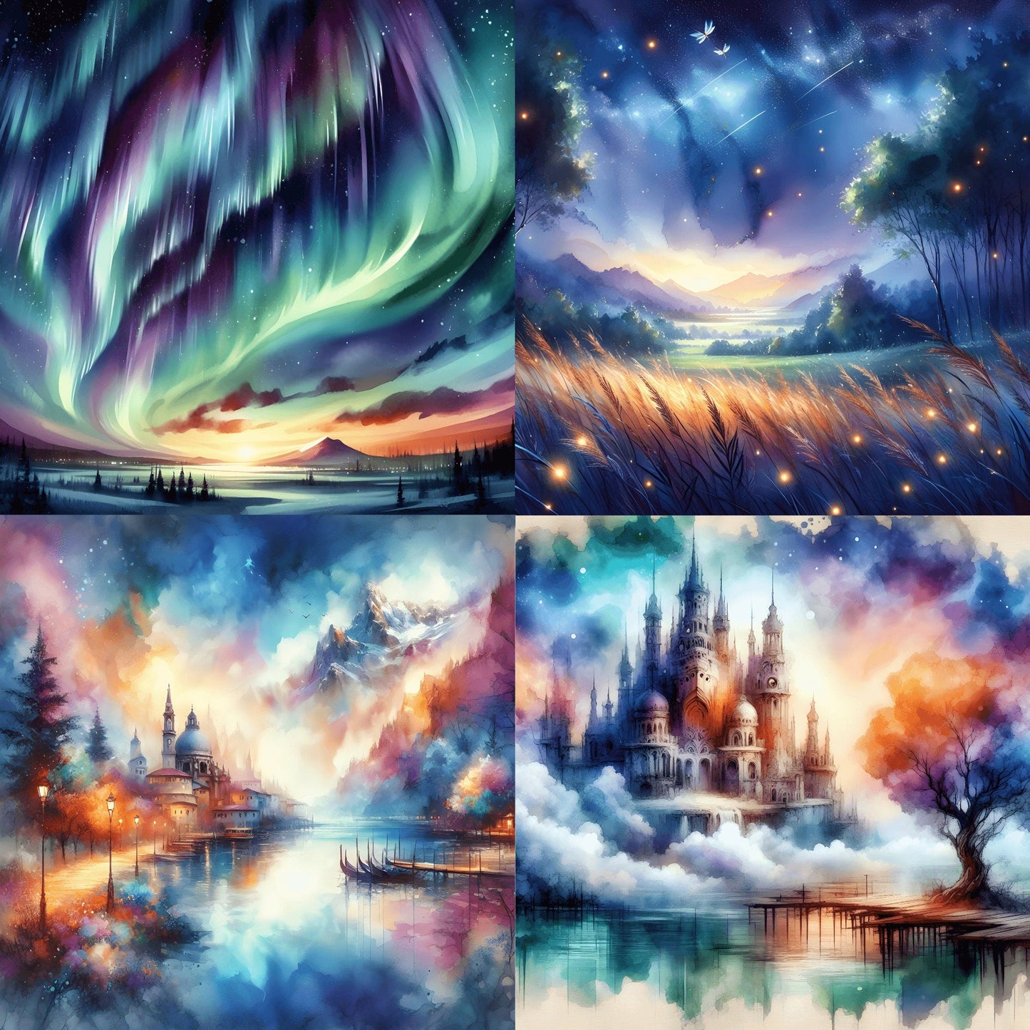 RELEASE PAPER | Watercolour Landscapes - Theme Pack Reusable Diamond Painting Release Paper