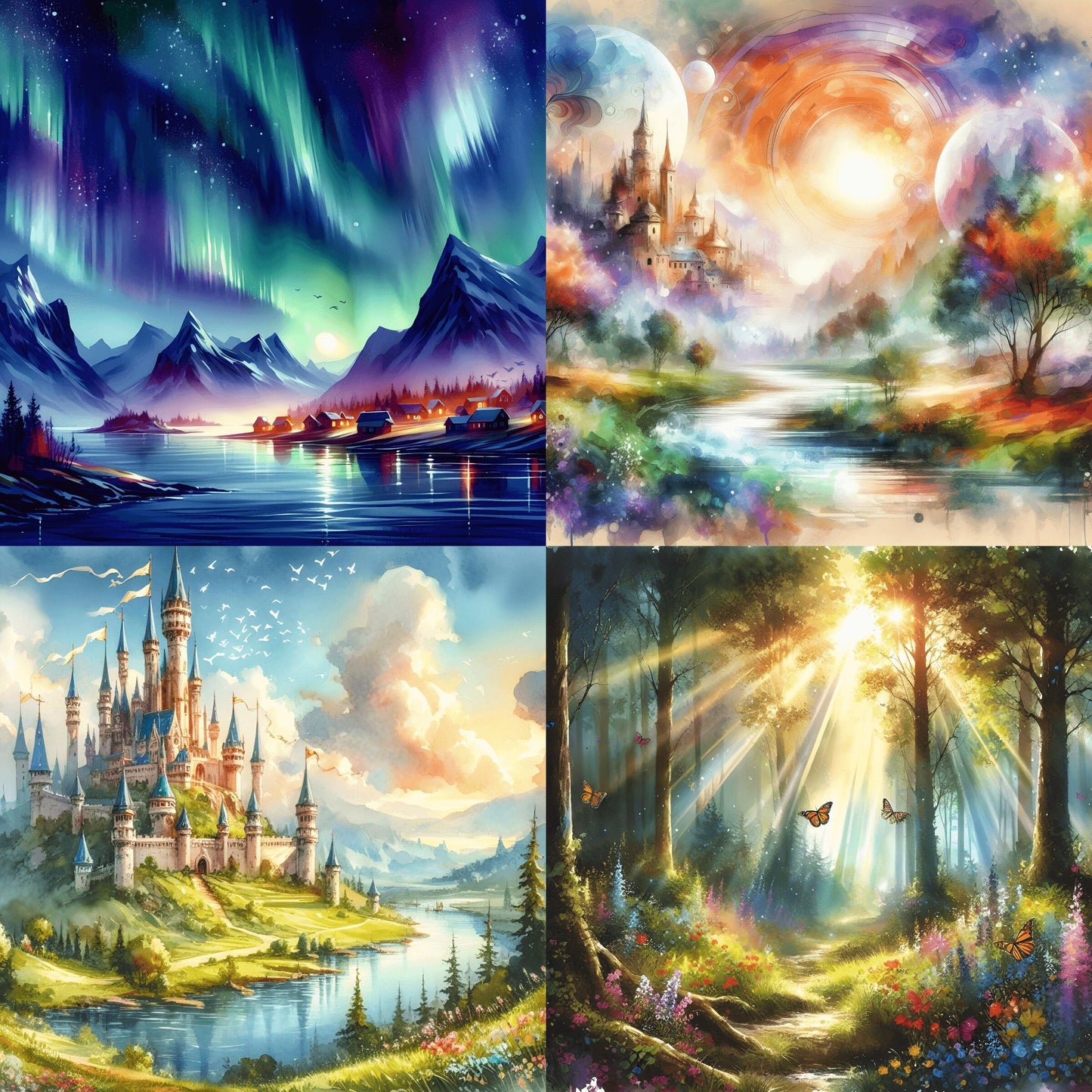 RELEASE PAPER | Watercolour Landscapes - Theme Pack Reusable Diamond Painting Release Paper